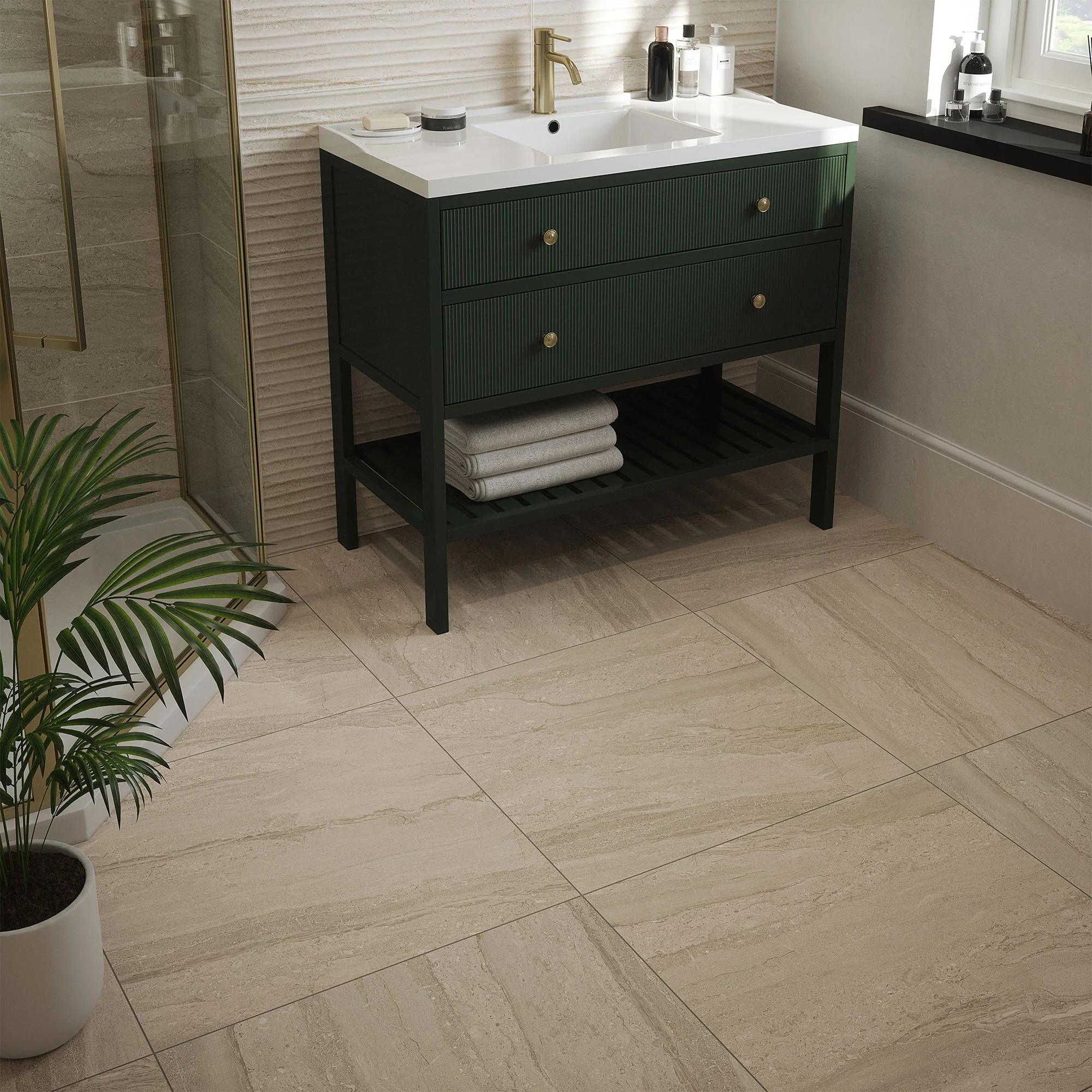 Beige Matt - Arden Smooth Porcelain Wall & Floor Tile - Image 3