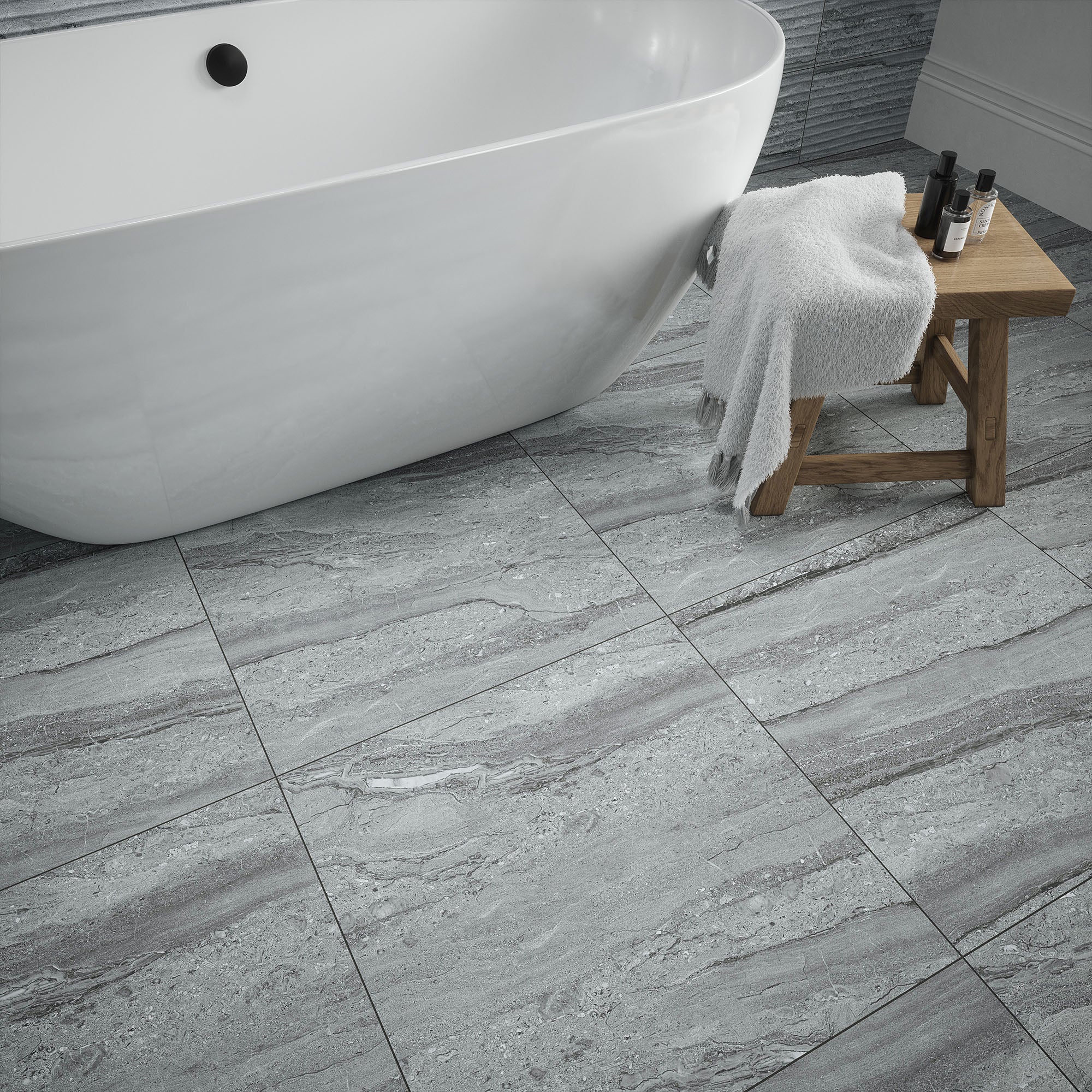 Grey Matt - Arden Smooth Porcelain Wall & Floor Tile - Image 3