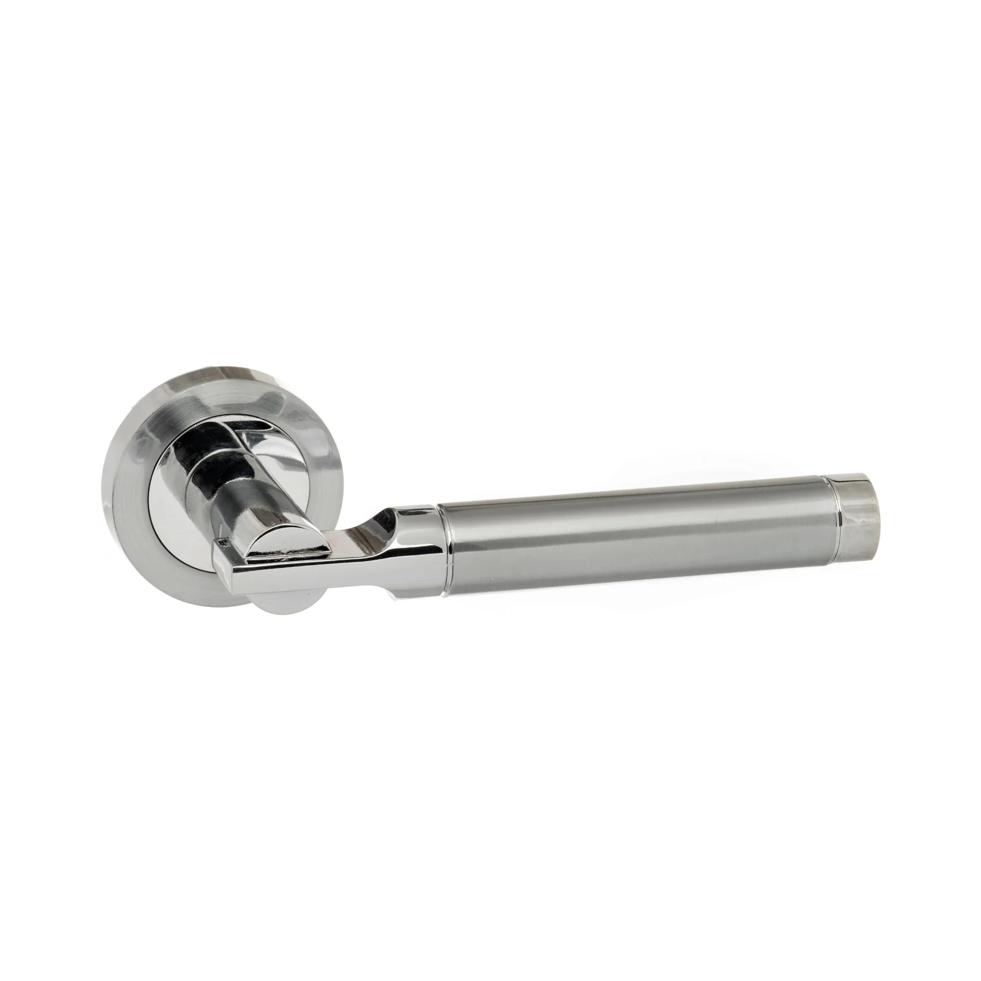 Status Dakota Round Lever Door Handle - Satin Chrome and Polished Chrome
