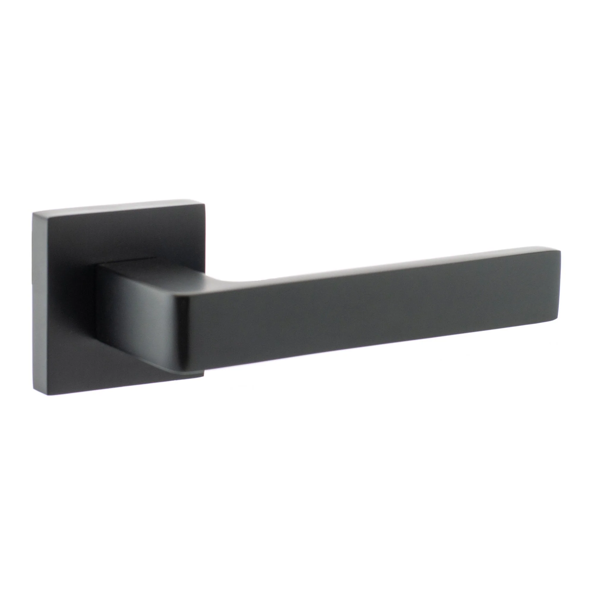 Status Montana Designer Square Lever Door Handle - Matt Black