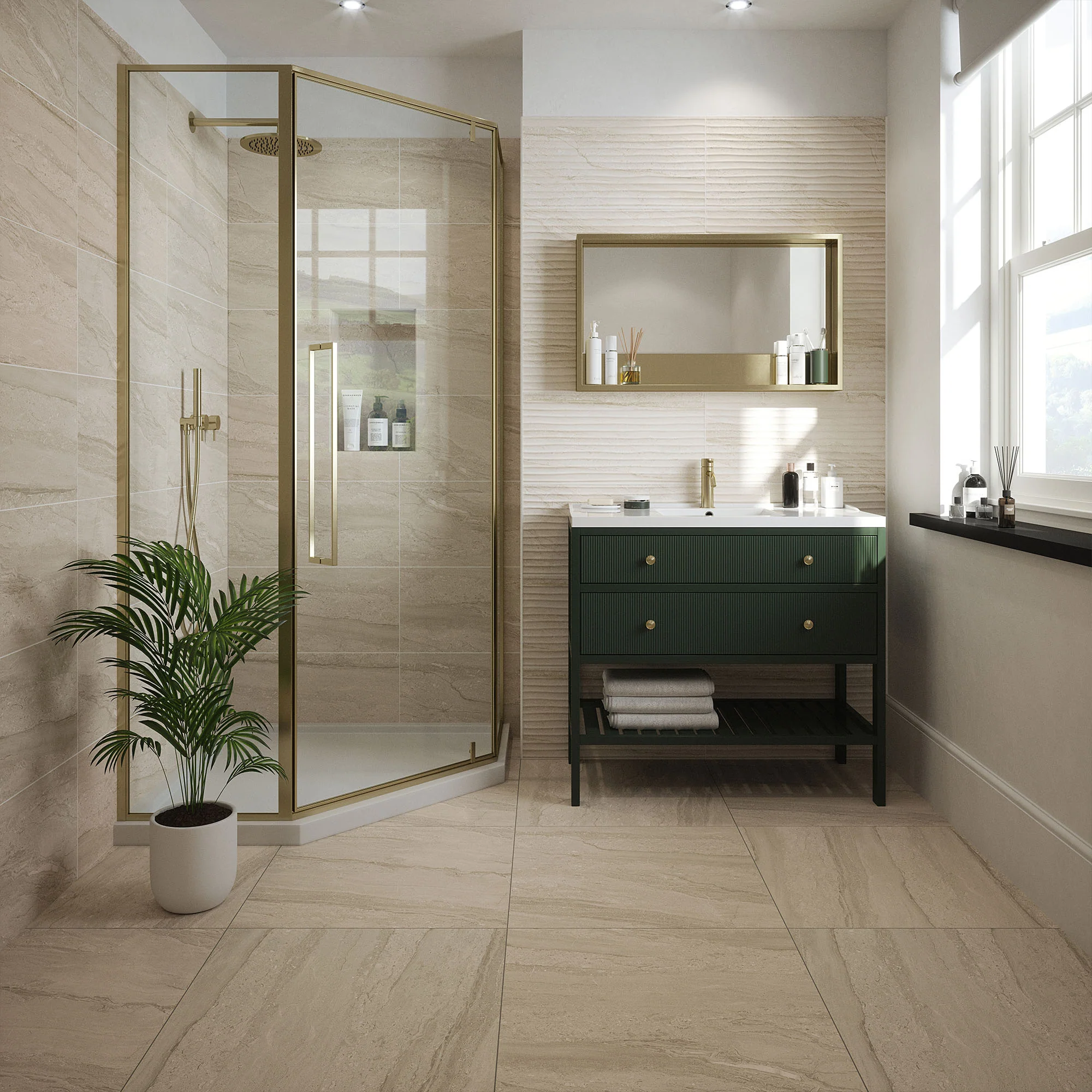 Beige - Arden 9.5mm Matt Tile Sample (P13515) - Image 2