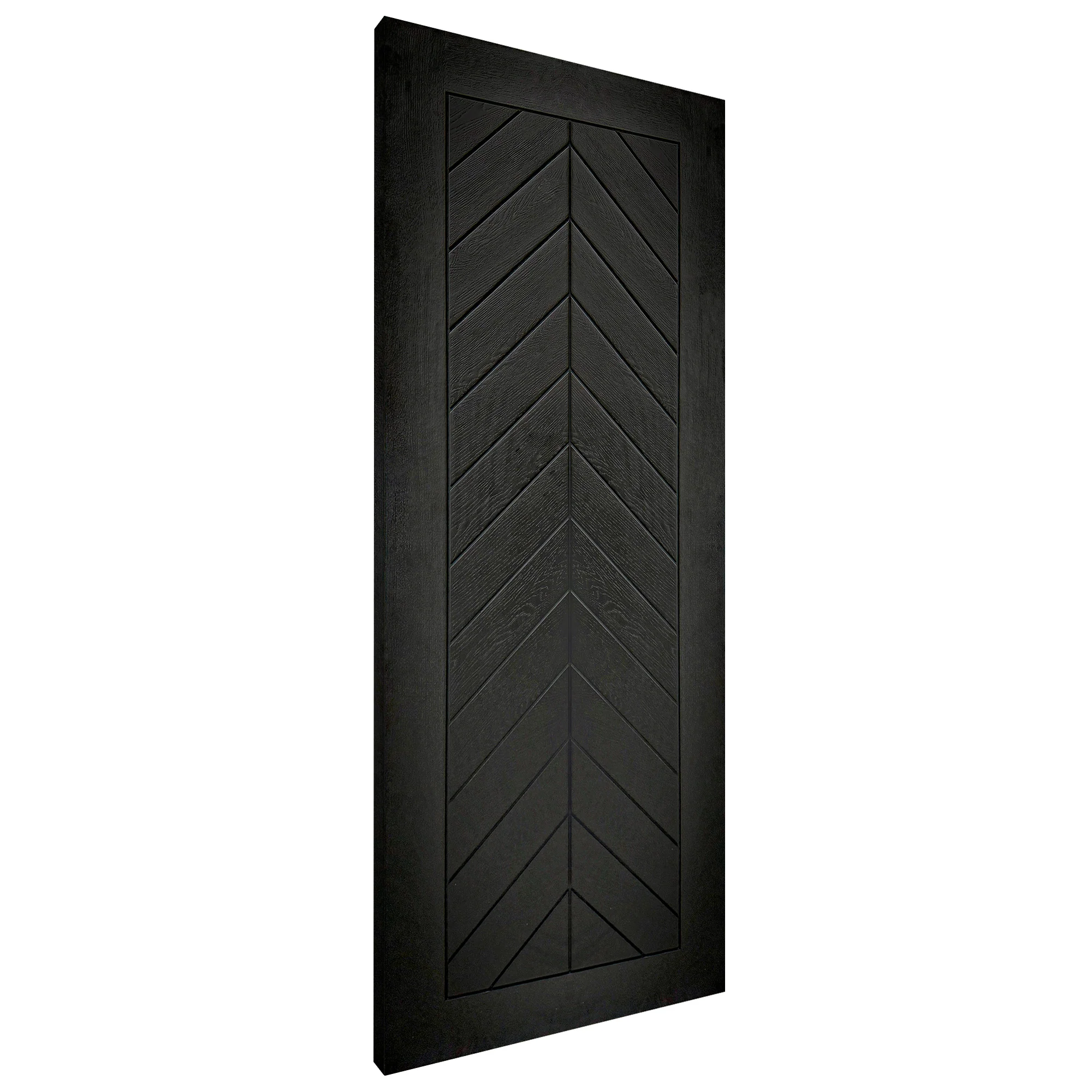 Black Internal Fully Finished Oak Chevron Door - Image 2