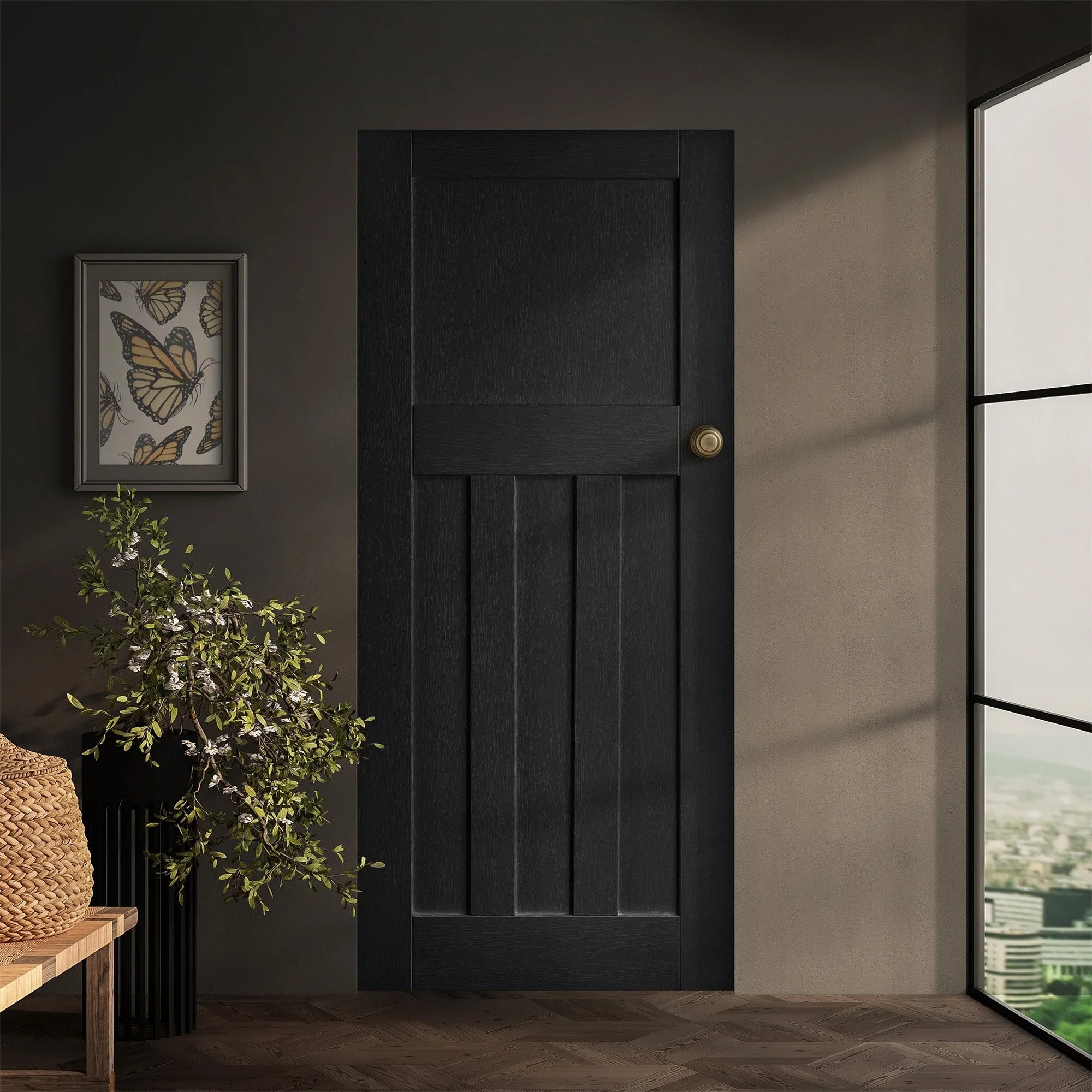 Black Internal Fully Finished Oak DX Made-to-Measure Door
