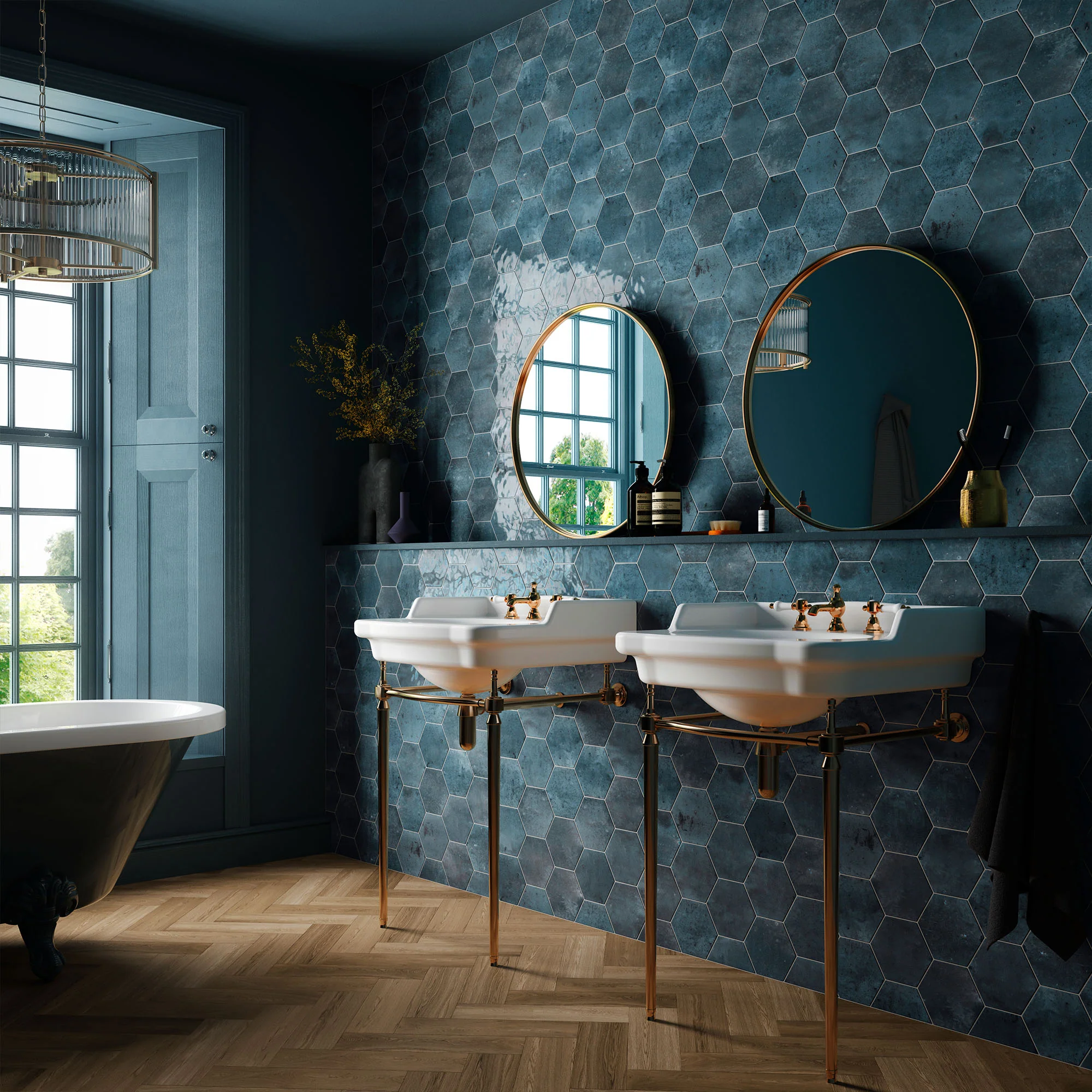 Blue - Aura 8mm Gloss Tile Sample (P12068) - Image 2