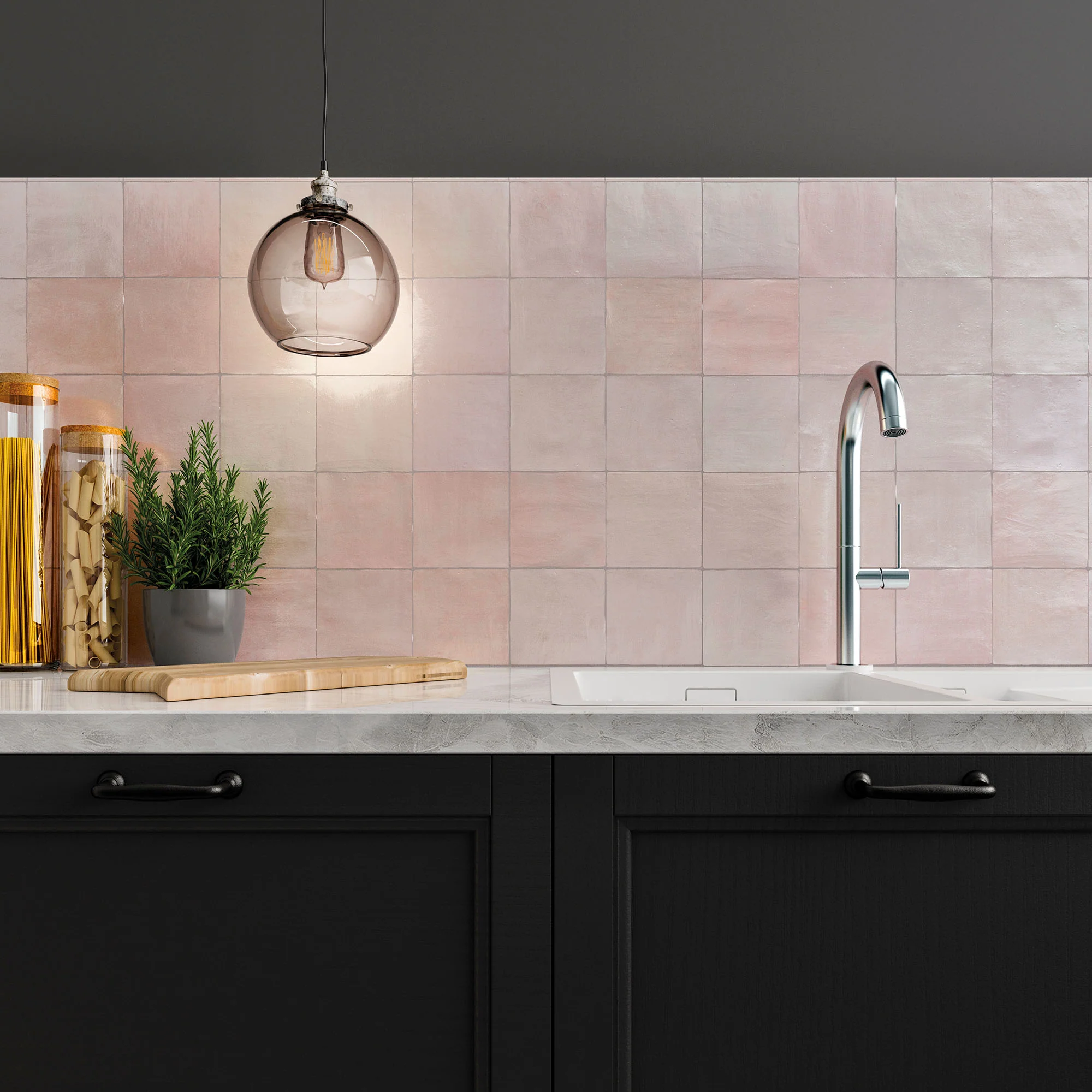 Blush Pink - Vivid 8mm Gloss Tile Sample (P12222) - Image 2