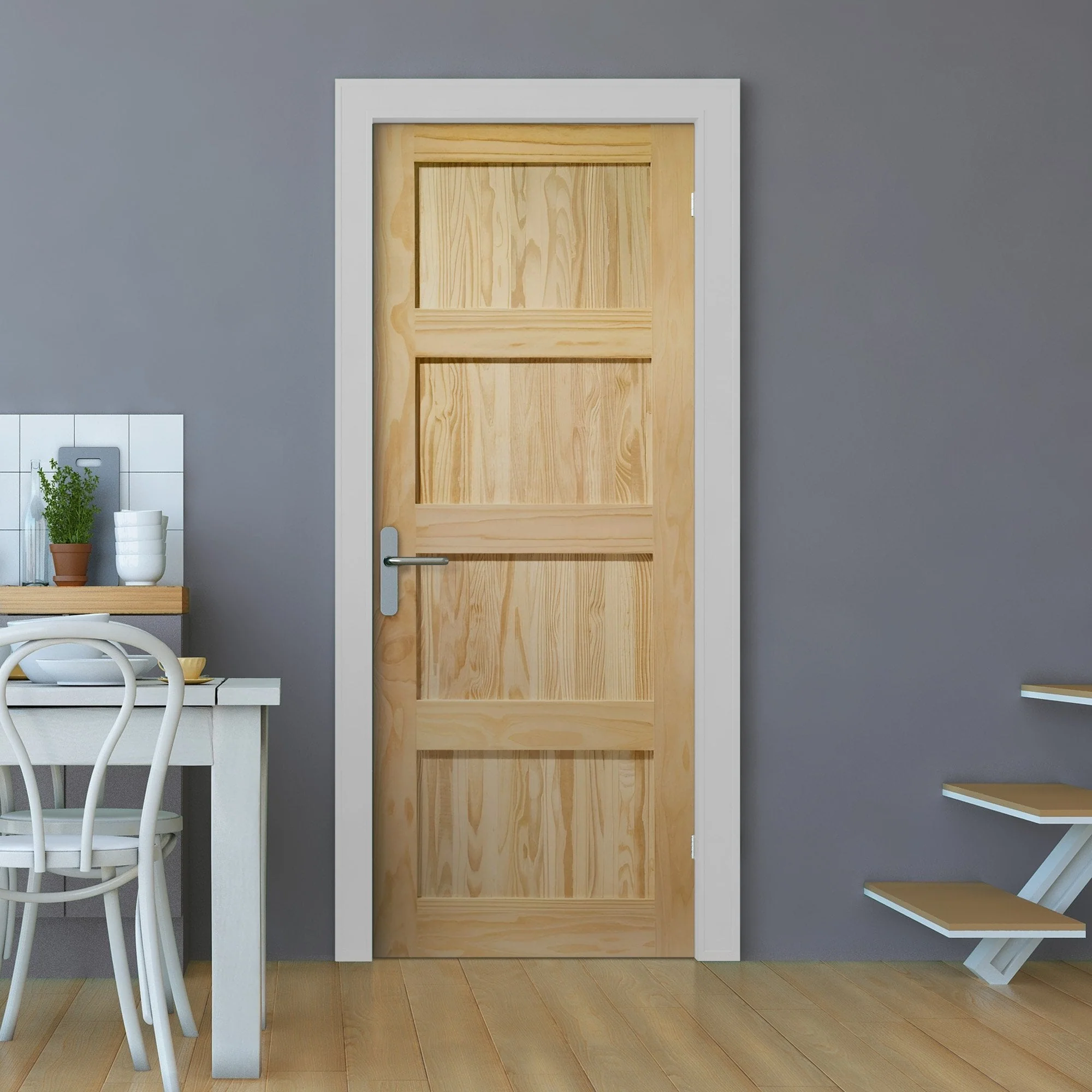 Clear Pine Internal Unfinished Shaker 4 Panel Door