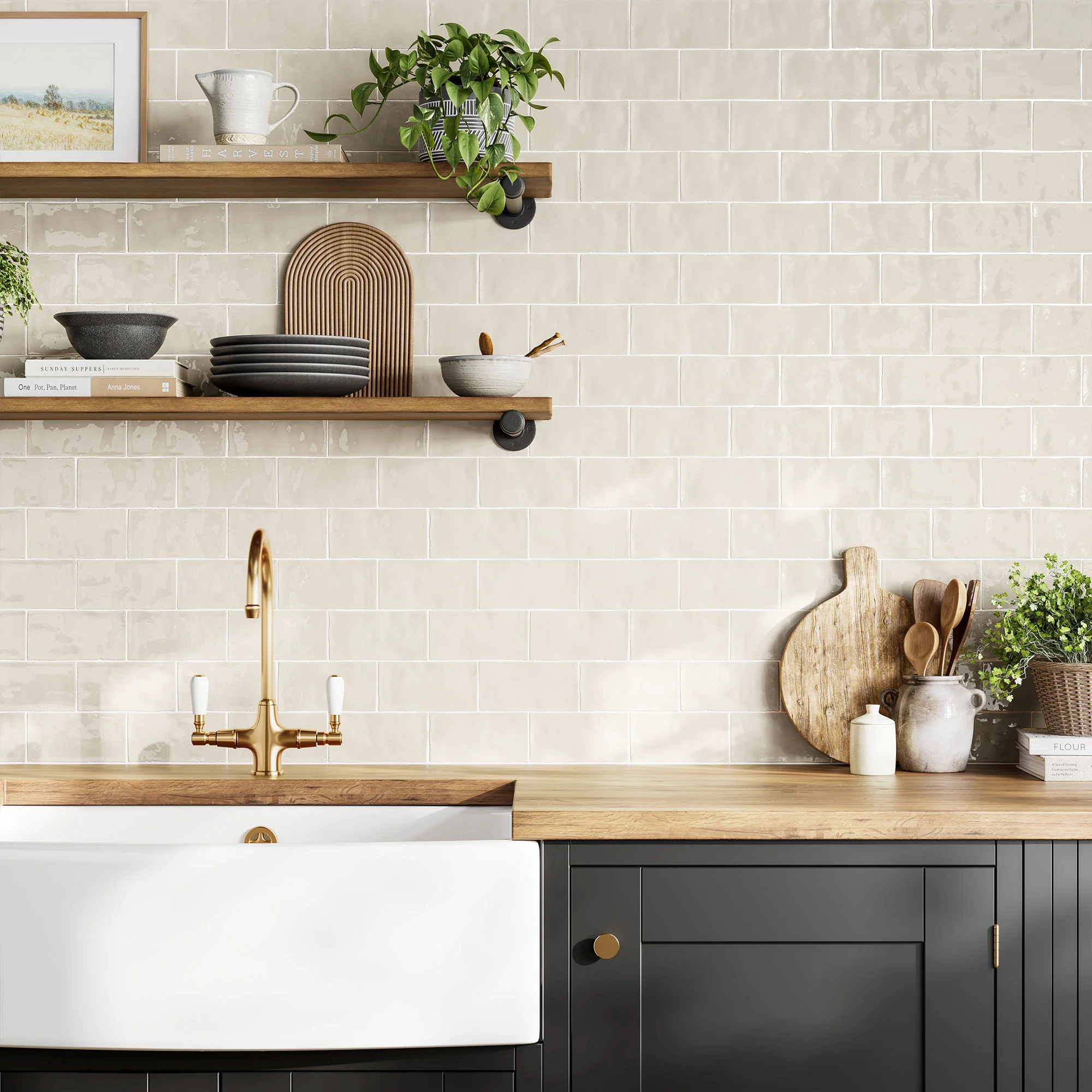 Cream - Crafted 10mm Gloss Tile Sample (P10266) - Image 2