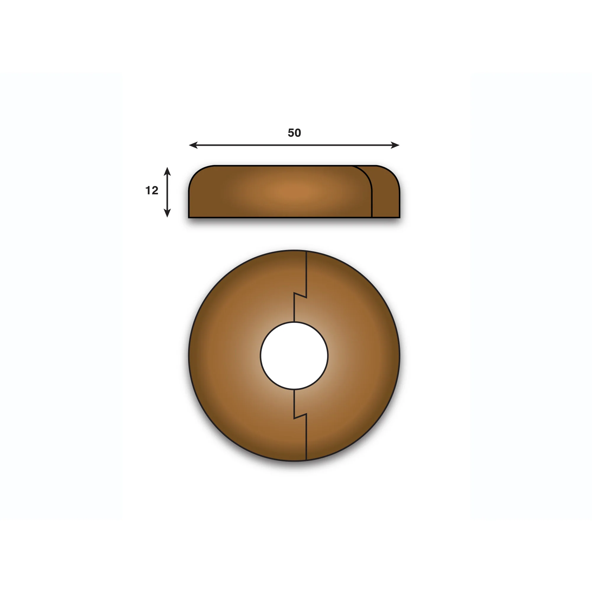 Natural Oiled Radiator Pipe Rose Cover - Image 2