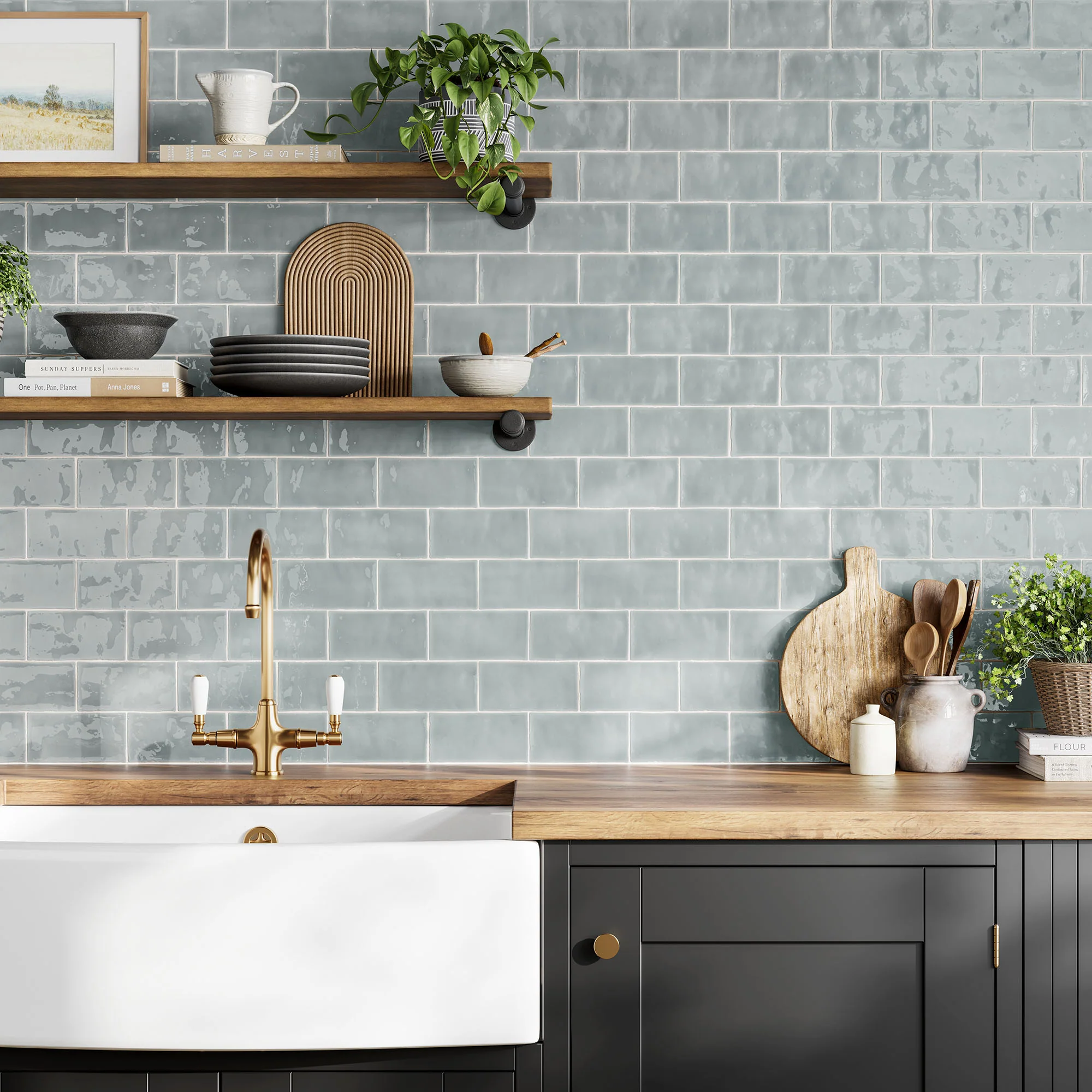 Duck Egg - Crafted 10mm Gloss Tile Sample (P10368) - Image 2
