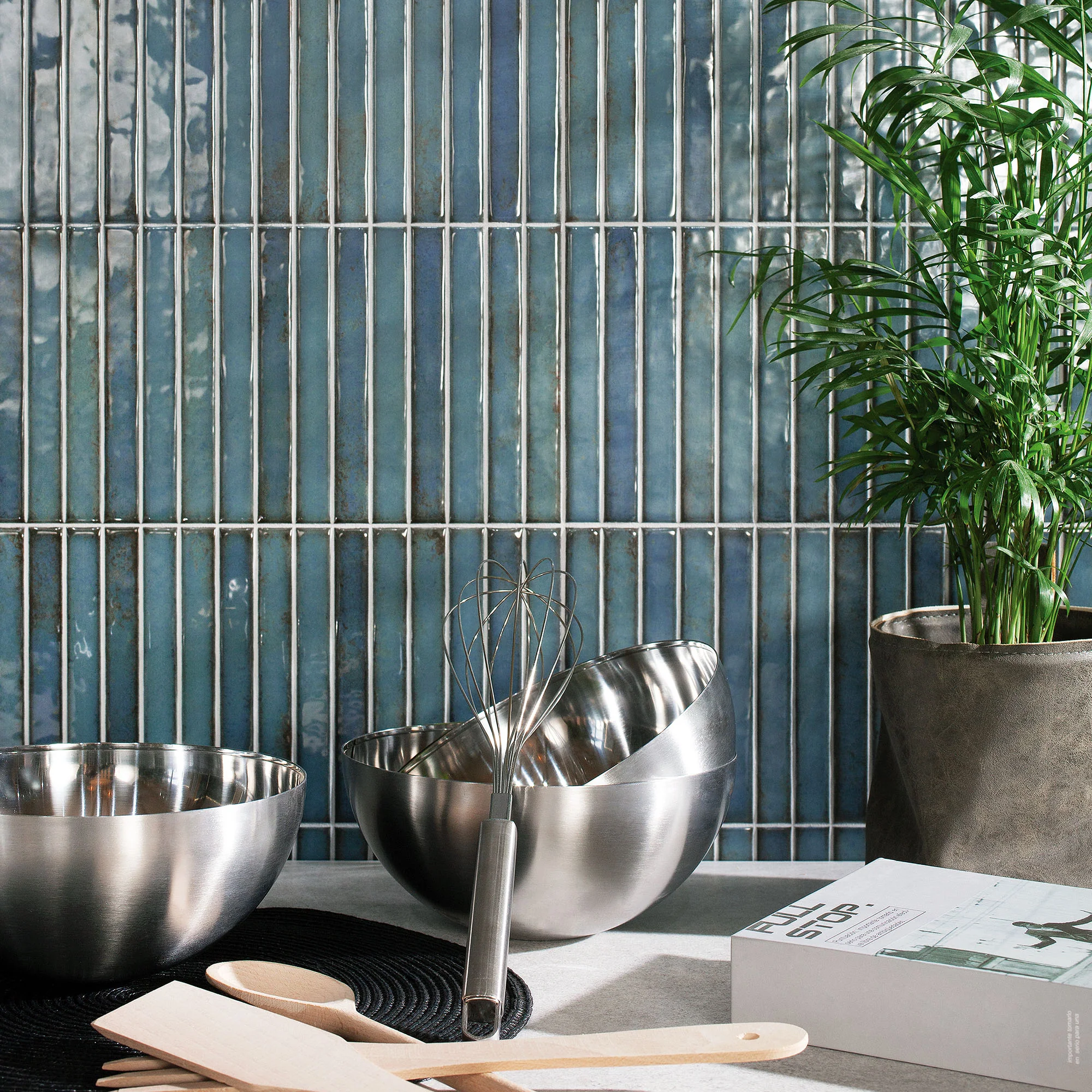 Turquoise Gloss - Elara Smooth Linear Ceramic Wall Tile