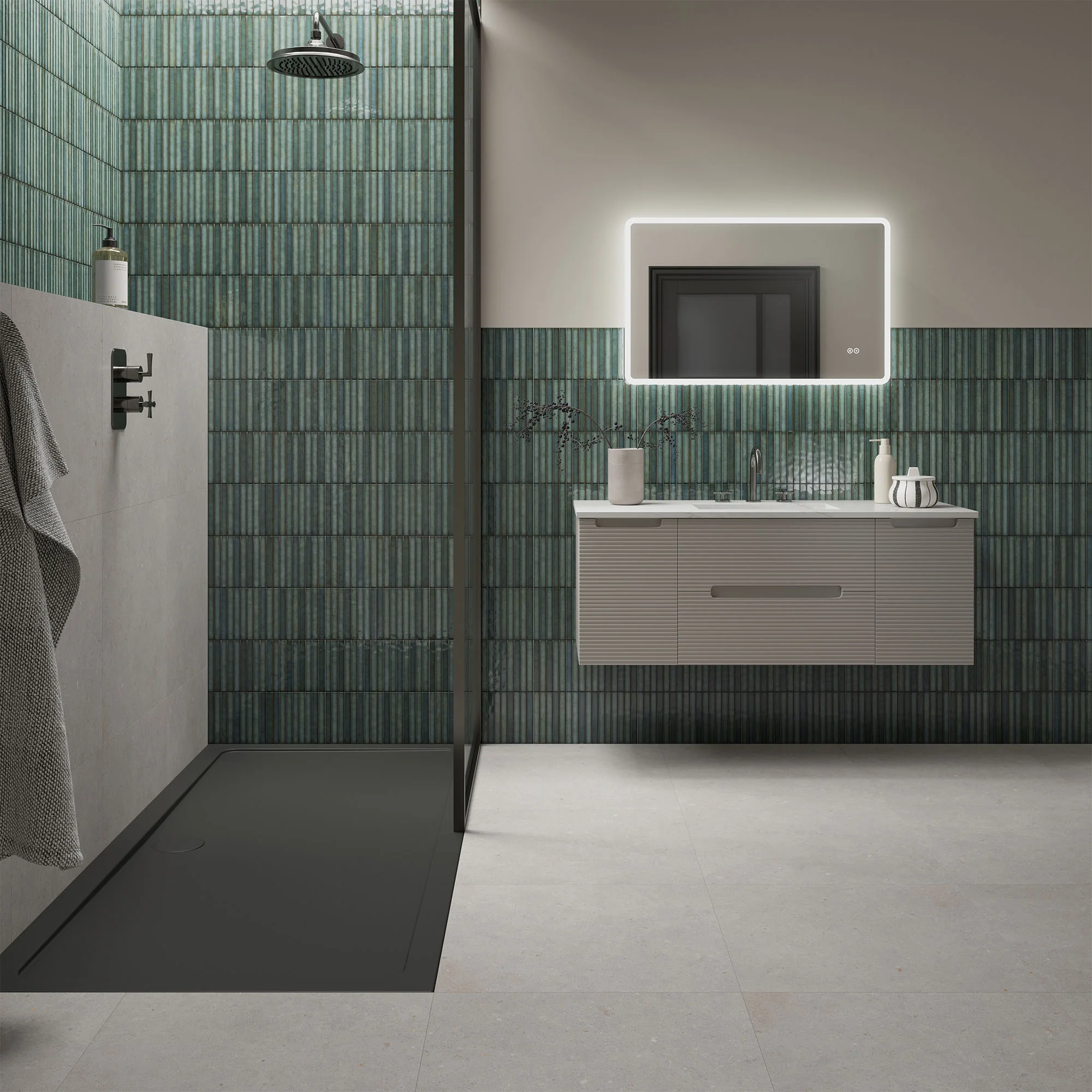Emerald - Elara 9.2mm Gloss Tile Sample (P13883) - Image 2