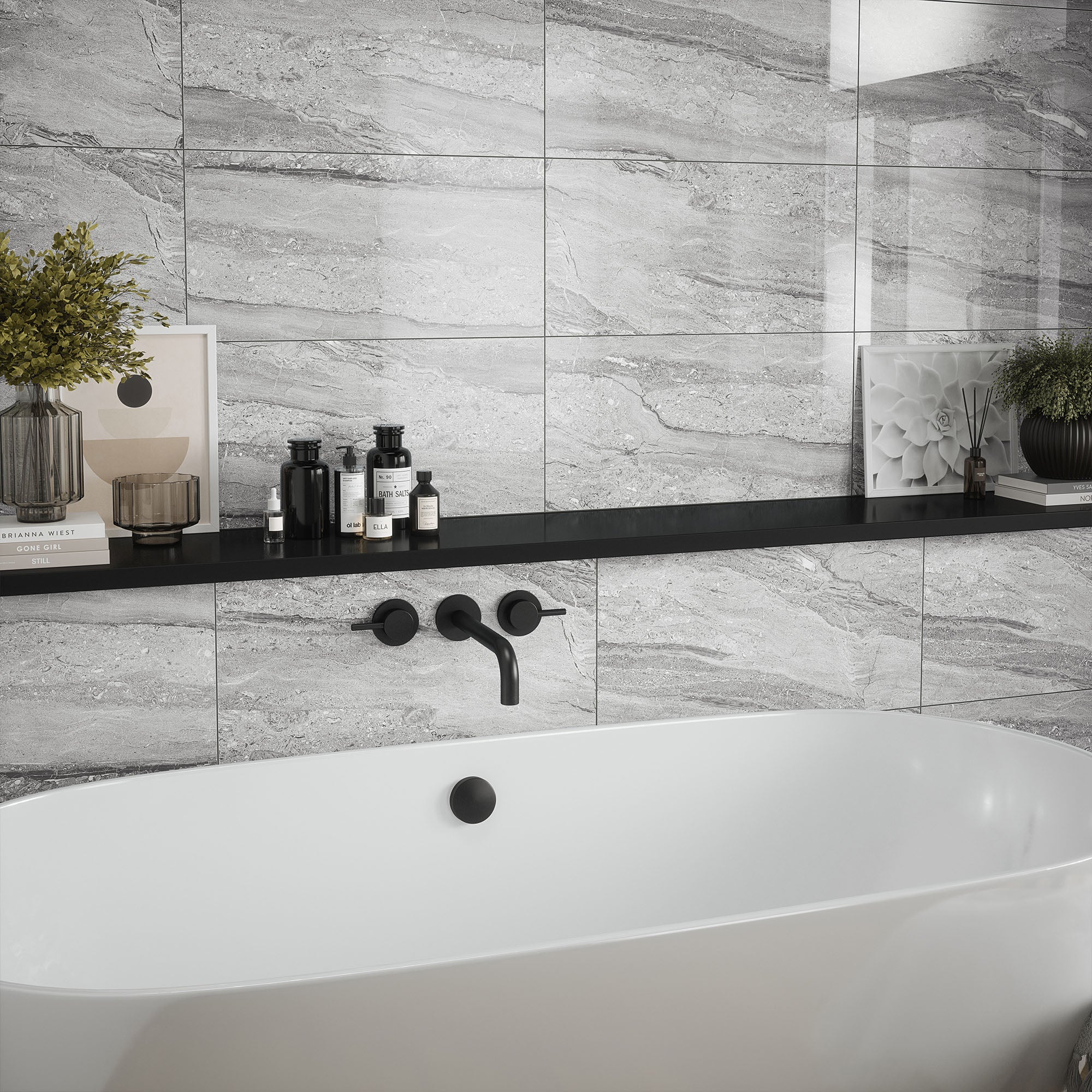 Grey - Arden 8.3mm Gloss Tile Sample (P12880)