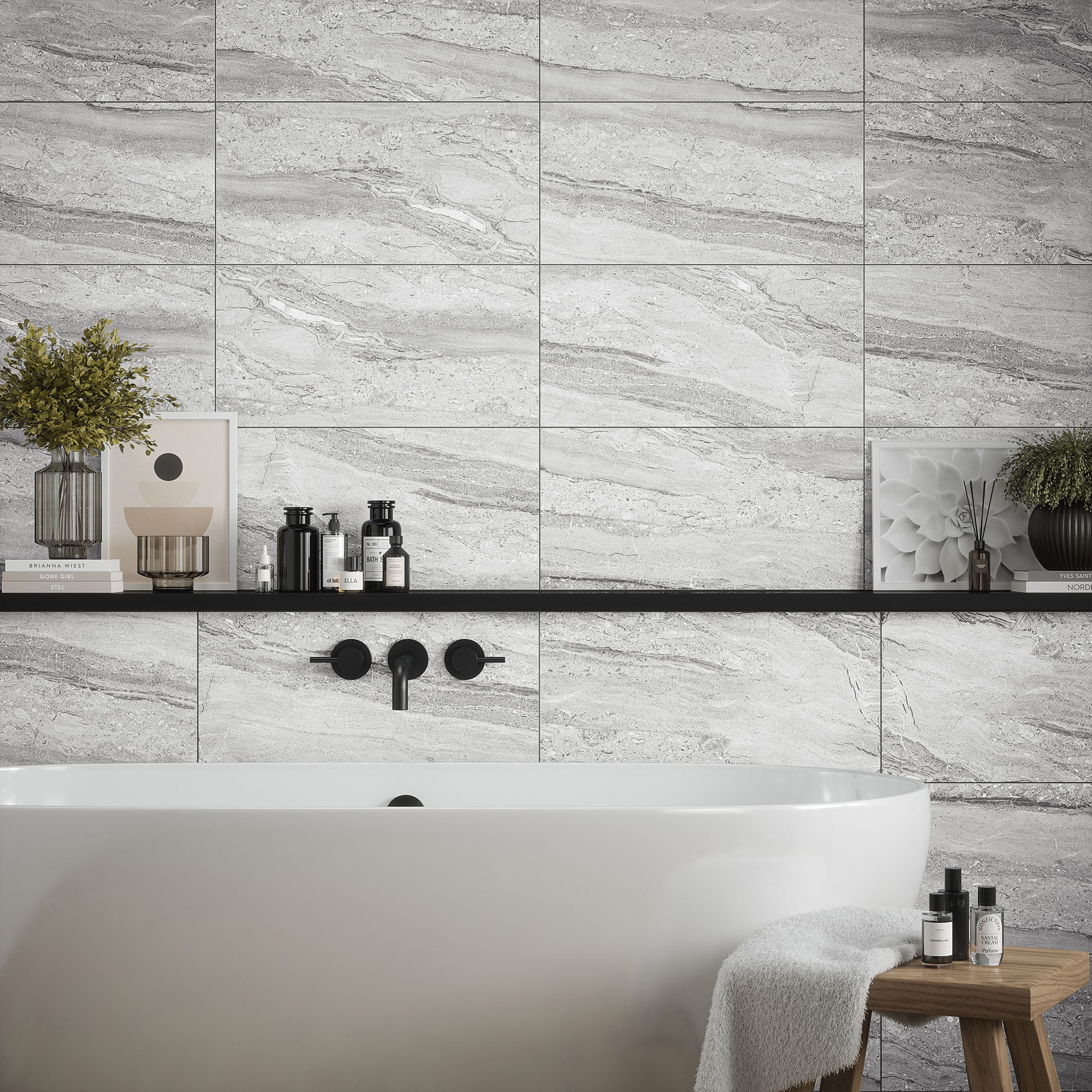 Grey - Arden 8.3mm Matt Tile Sample (P12879) - Image 2