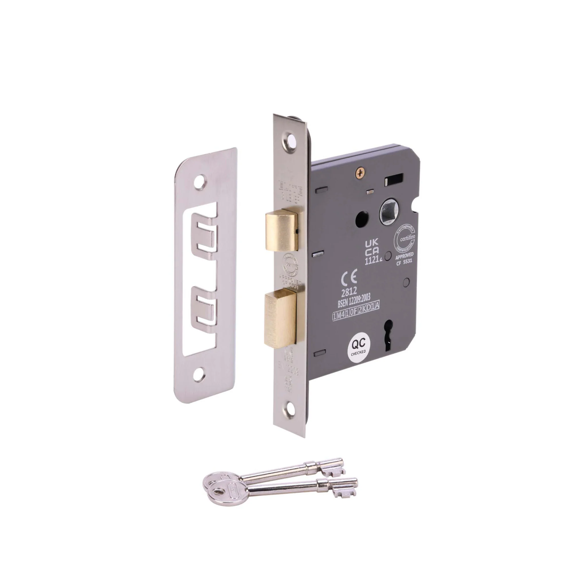 Intelligent Hardware 65mm (2.5'') 3 Lever Mortice Sash Lock - Satin Stainless Steel
