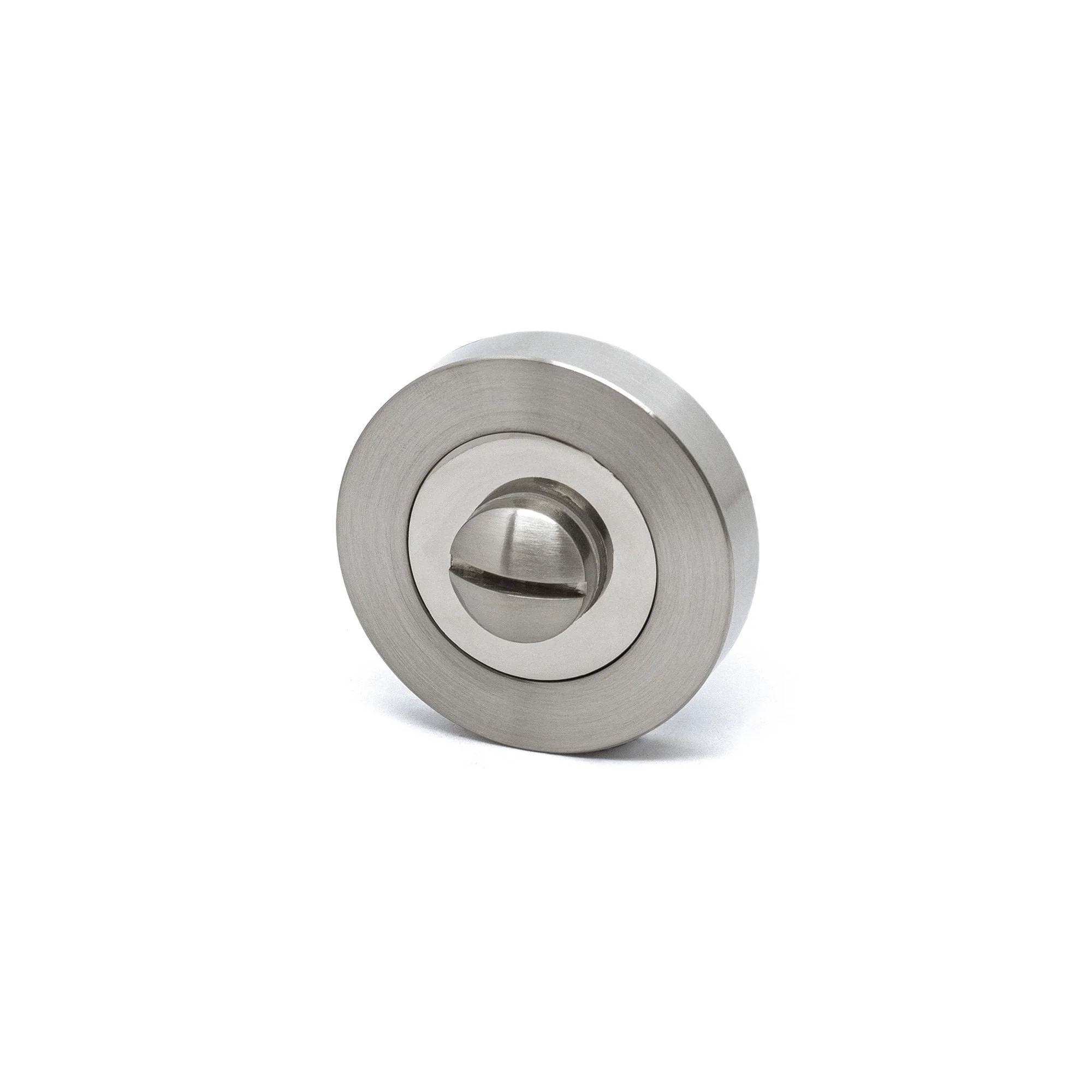Premium Matiz Lever On Round Rose Bathroom Handle Set - Two-Tone Nickel - Image 5