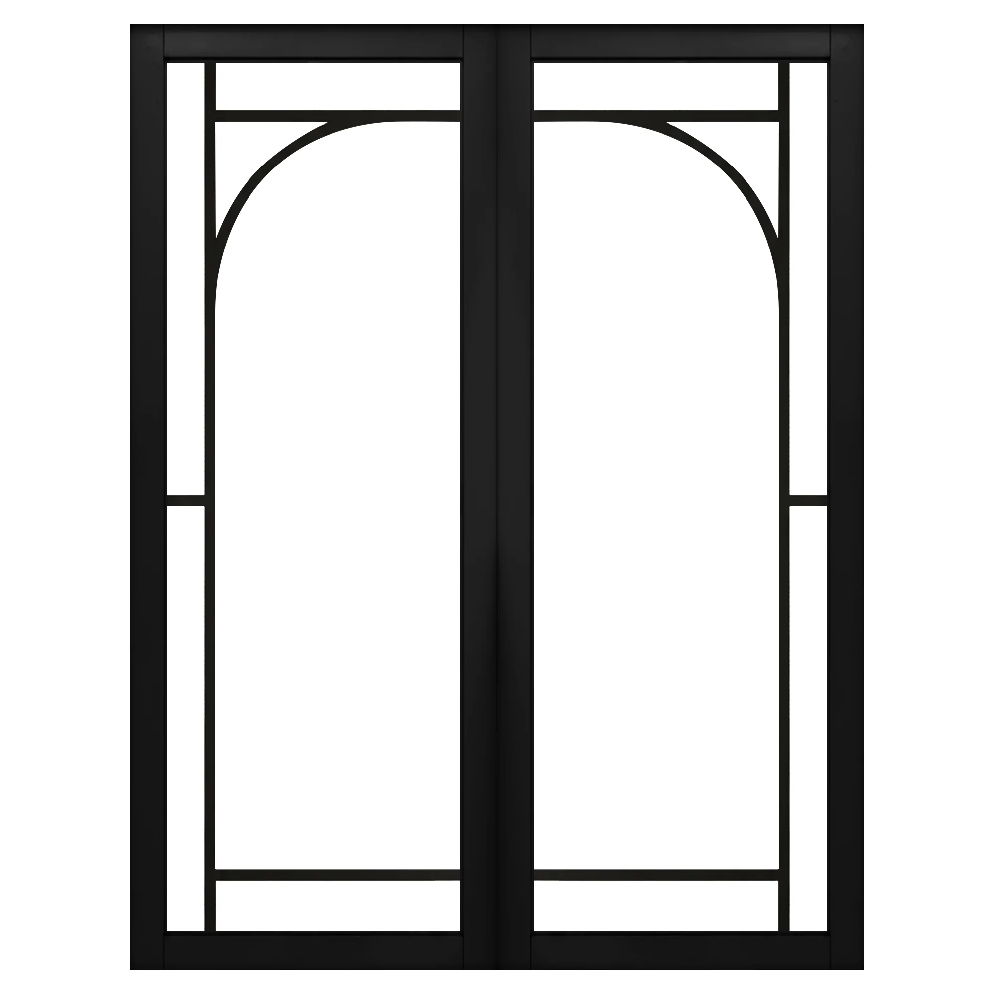 Jet Black Internal Fully Finished 12 Light Arch Industrial Studio French Door - Image 2