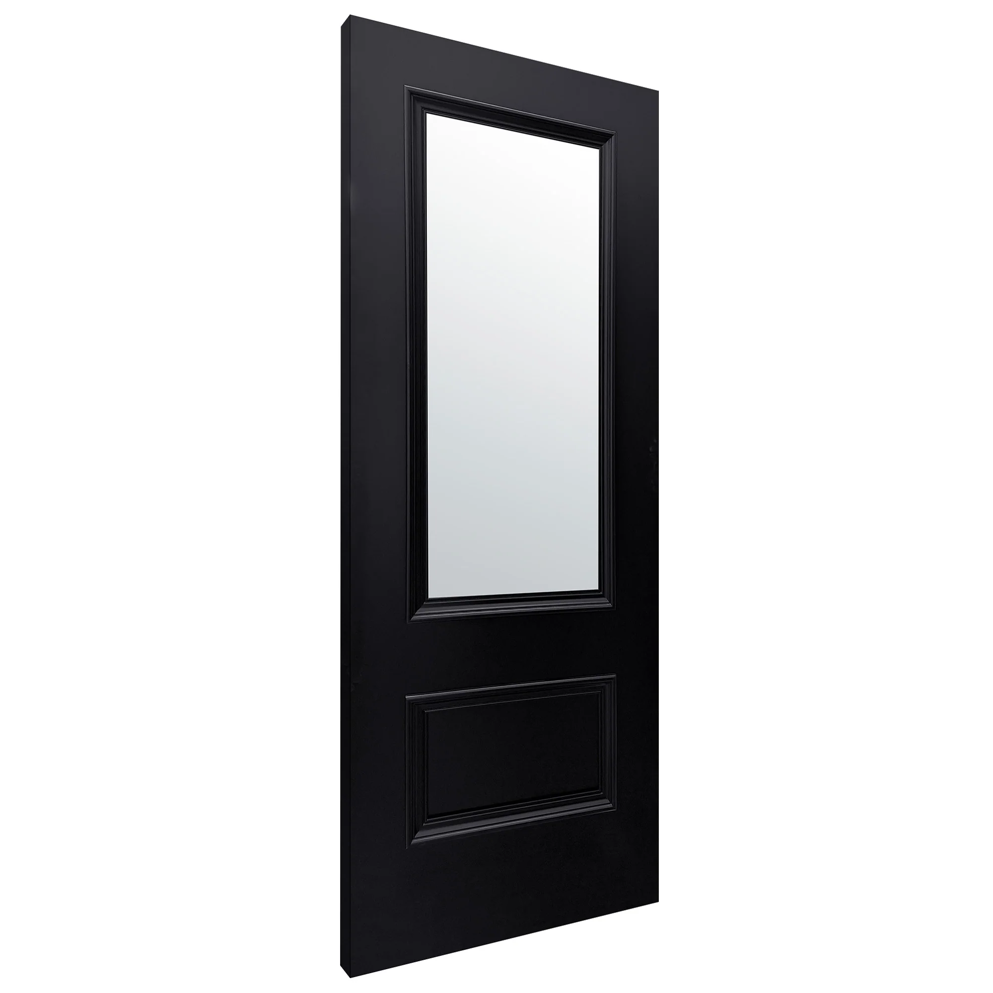 Jet Black Internal Fully Finished Clear Glass Mayfair 2 Panel Door - Image 4