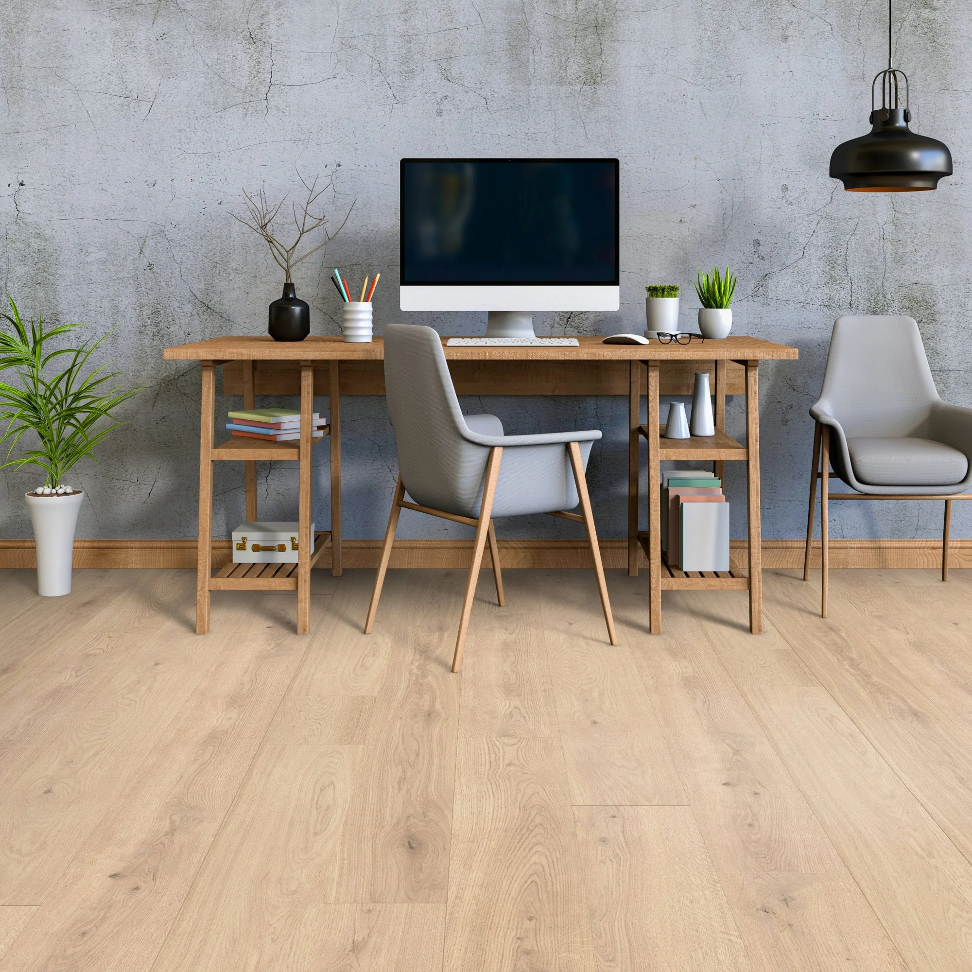 Mist Ethereal Oak - Atlantic 10mm Handscraped Moisture Resistant Laminate Flooring