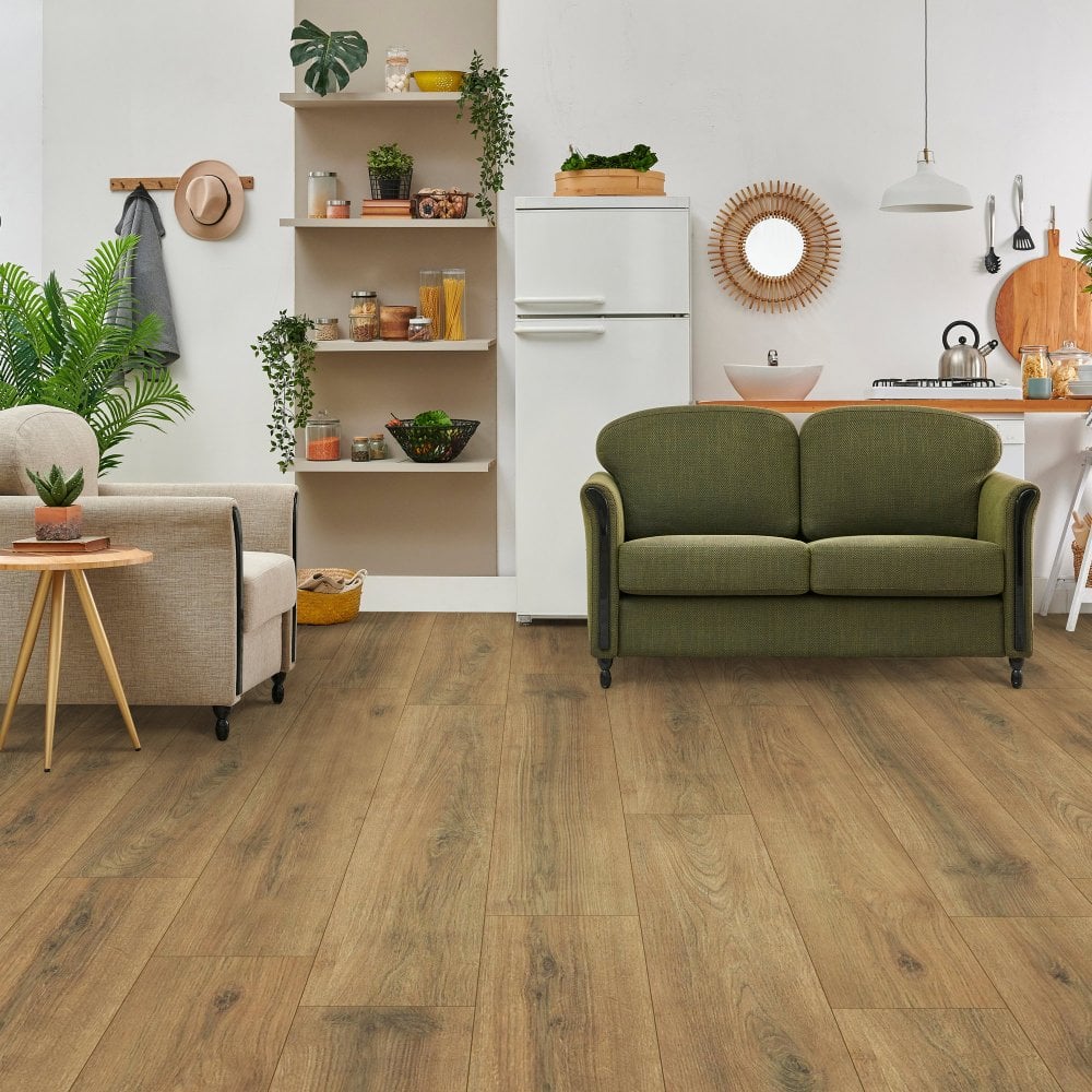 Sand Sola Oak - Eurohome Vario+ 12mm Laminate Flooring
