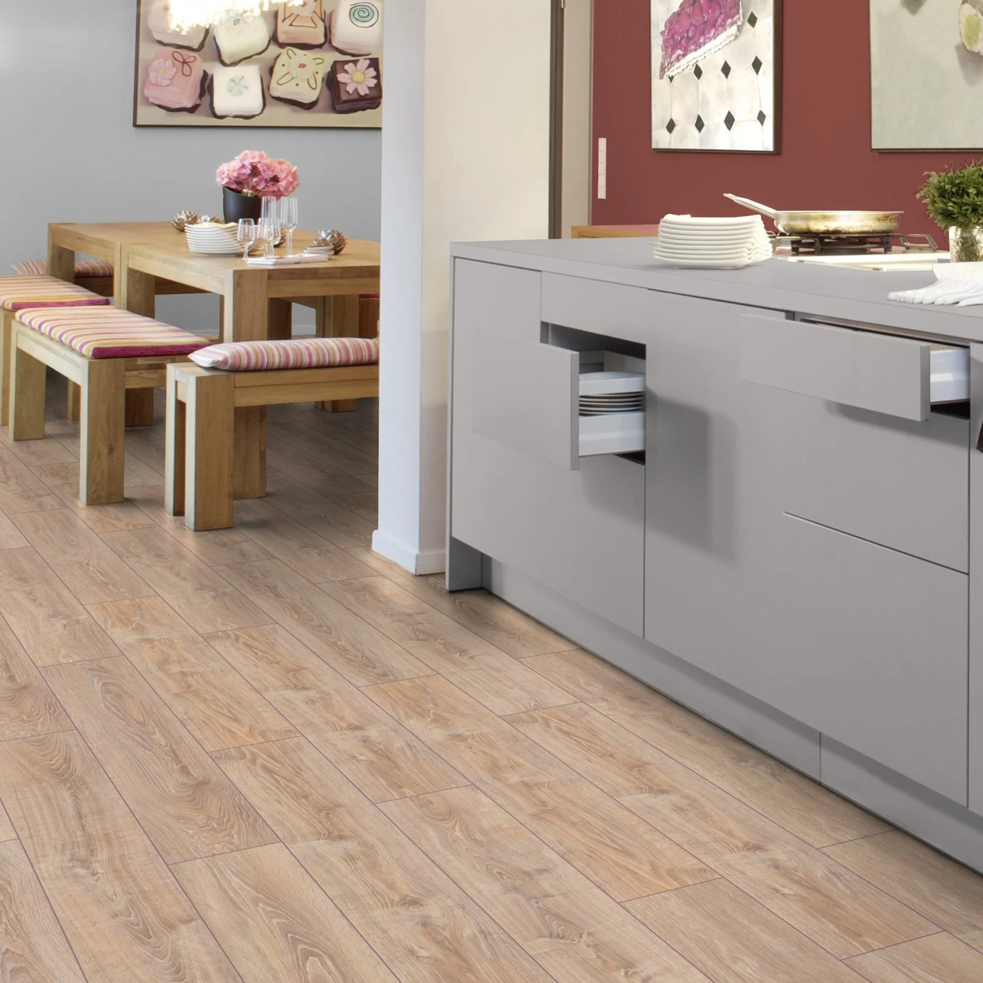 Whitewashed Oak - Exquisite 8mm Laminate Flooring - Image 6