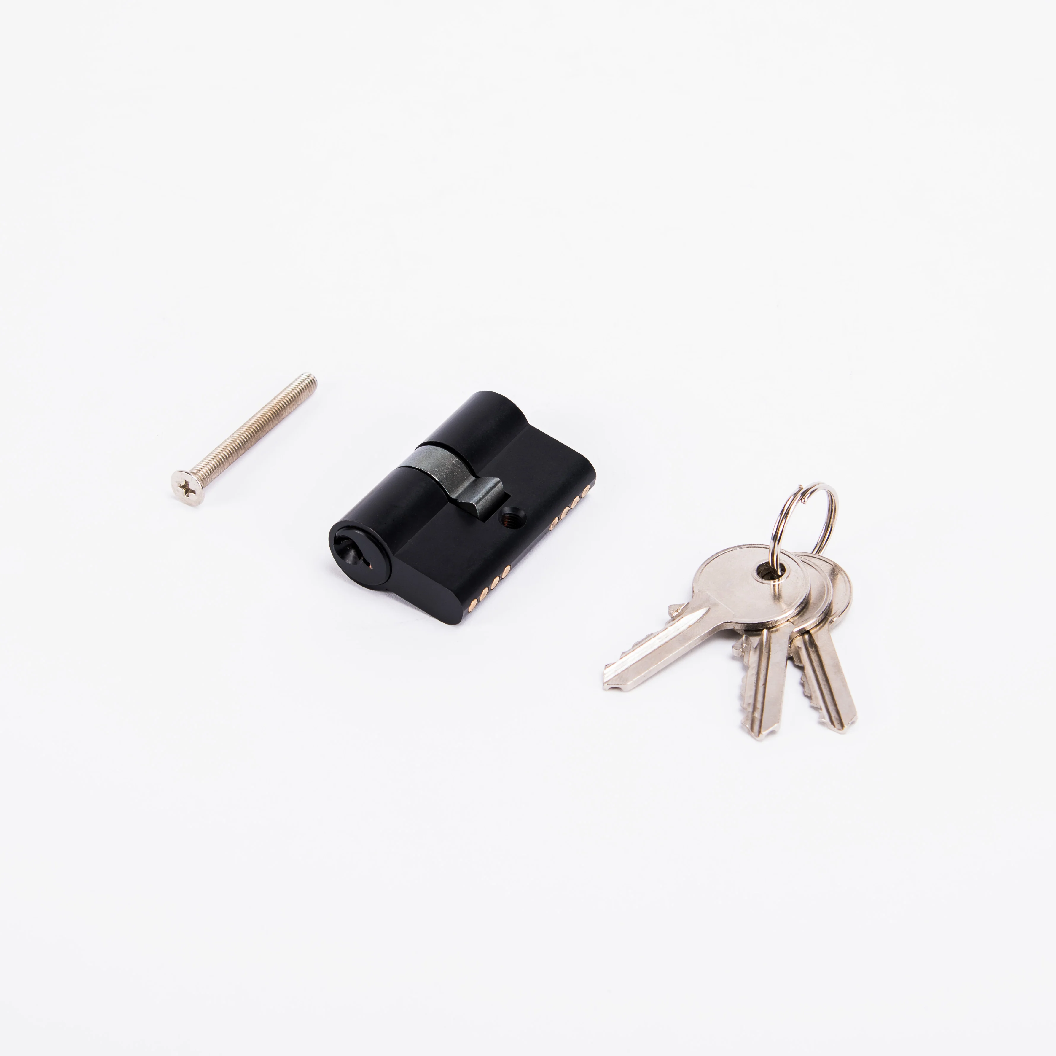 50mm 3 key 5 pin Euro key cylinder - Black - Image 3