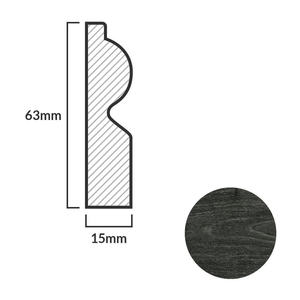 Dark Grey - 2.4m Torus Laminate Skirting Board - Image 4