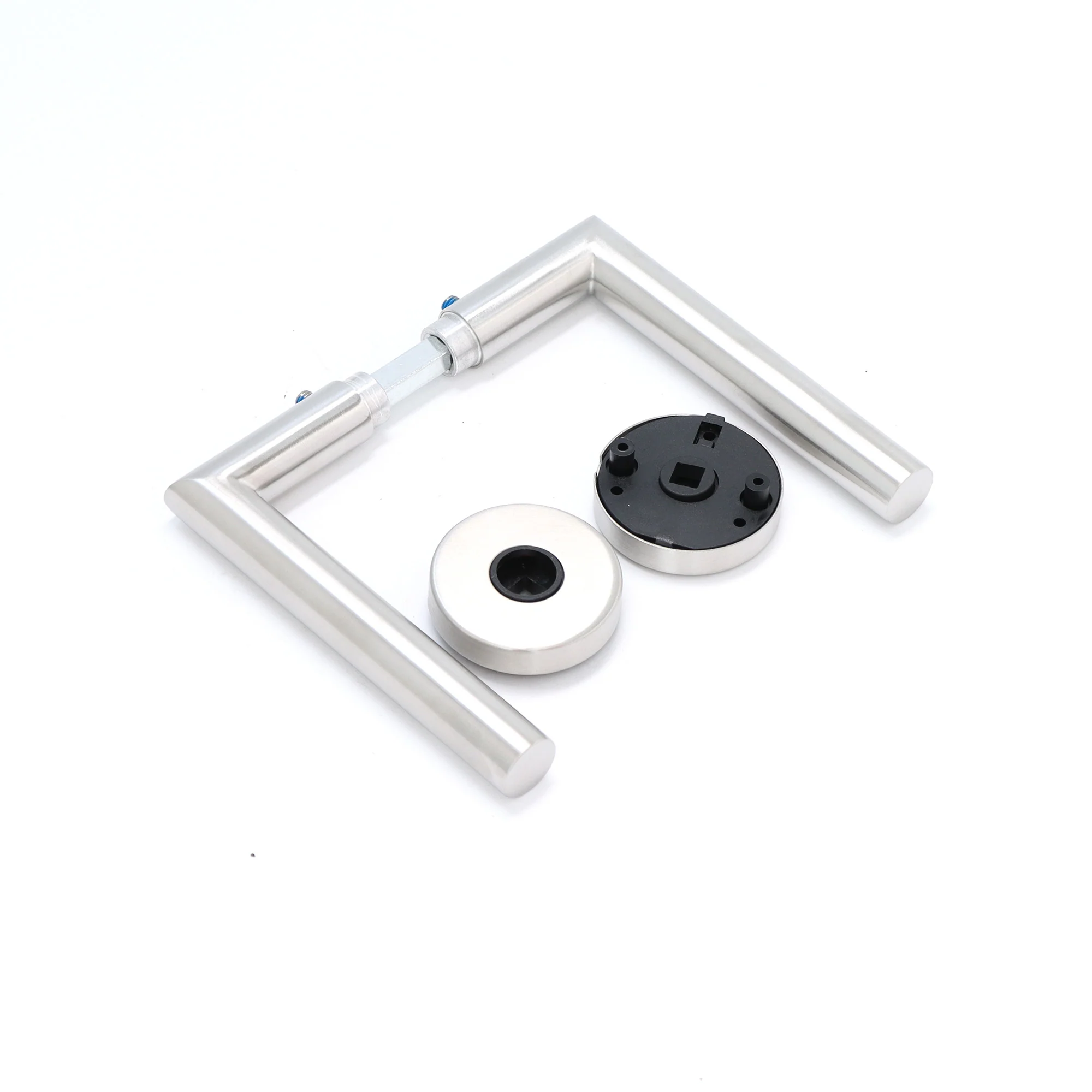 Lifestyle Alpha Lever on Round Rose Handle Set - Satin Nickel - Image 2