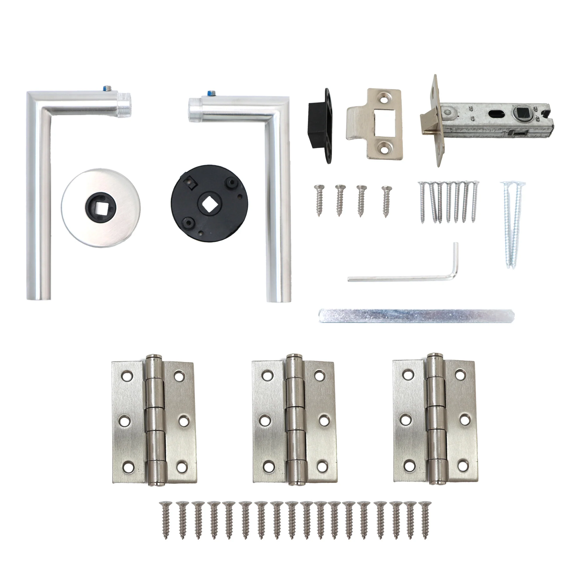 Lifestyle Alpha Lever on Round Rose Handle Set - Satin Nickel - Image 4