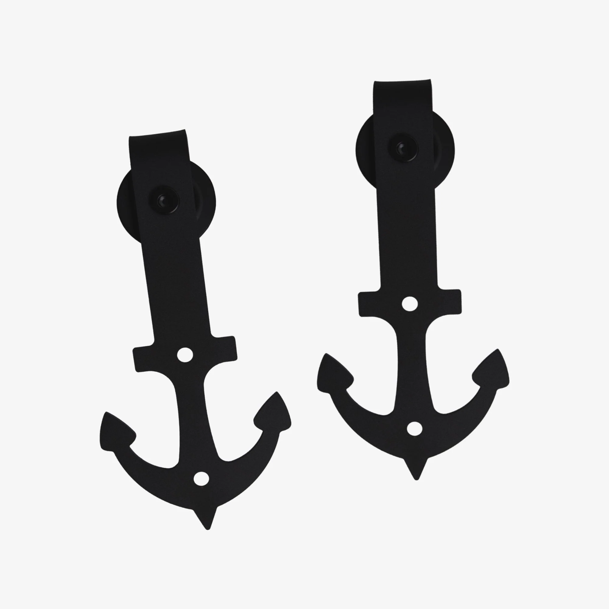 Matt Black Anchor Sliding Barn Door Track Bracket Pair - Image 2