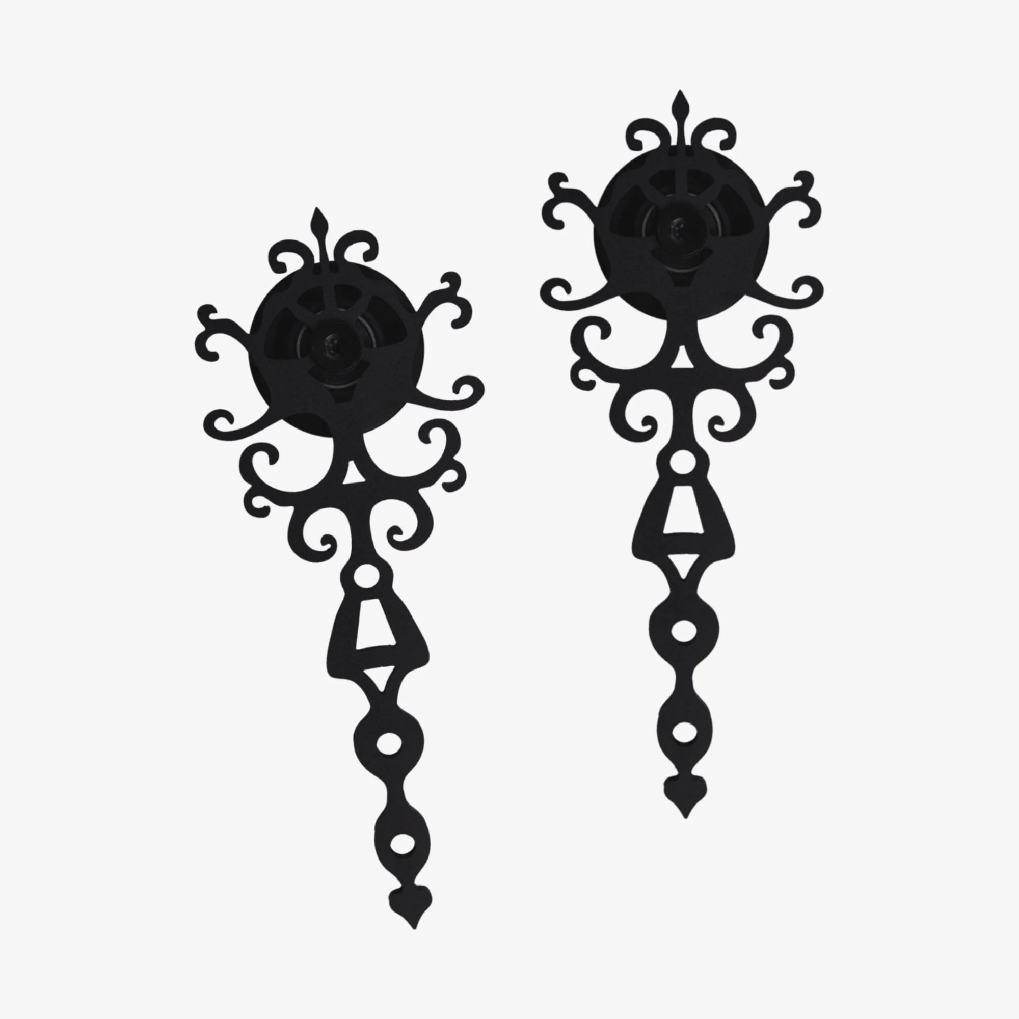 Matt Black Decorative Sliding Barn Door Track Bracket Pair - Image 2