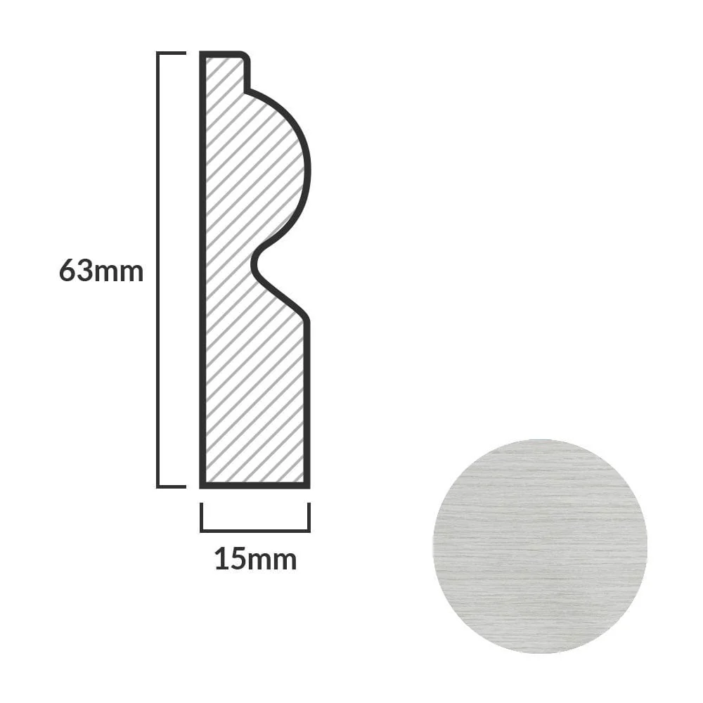 Off-White - 2.4m Torus Laminate Skirting Board - Image 4