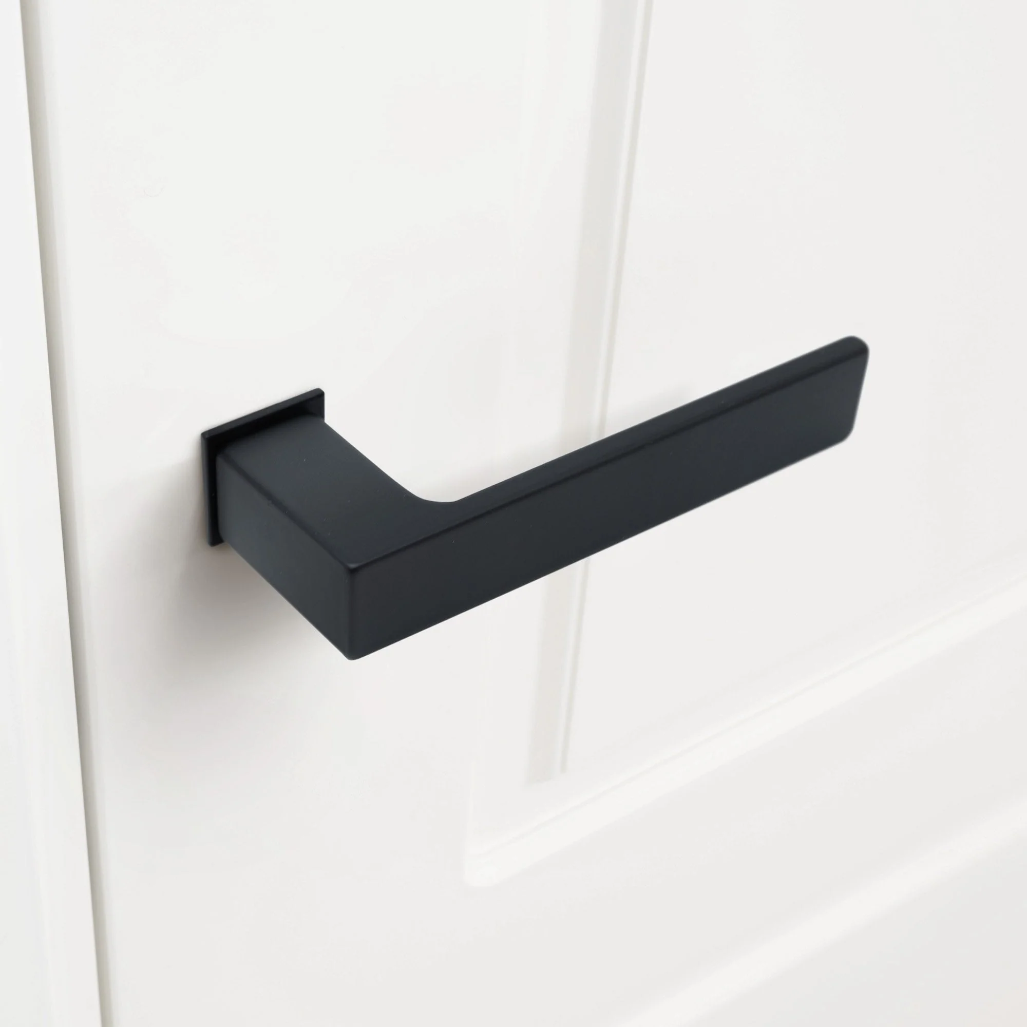 Studio Industrial Square Rose Lever Door Handle Set - Matt Black - Image 6