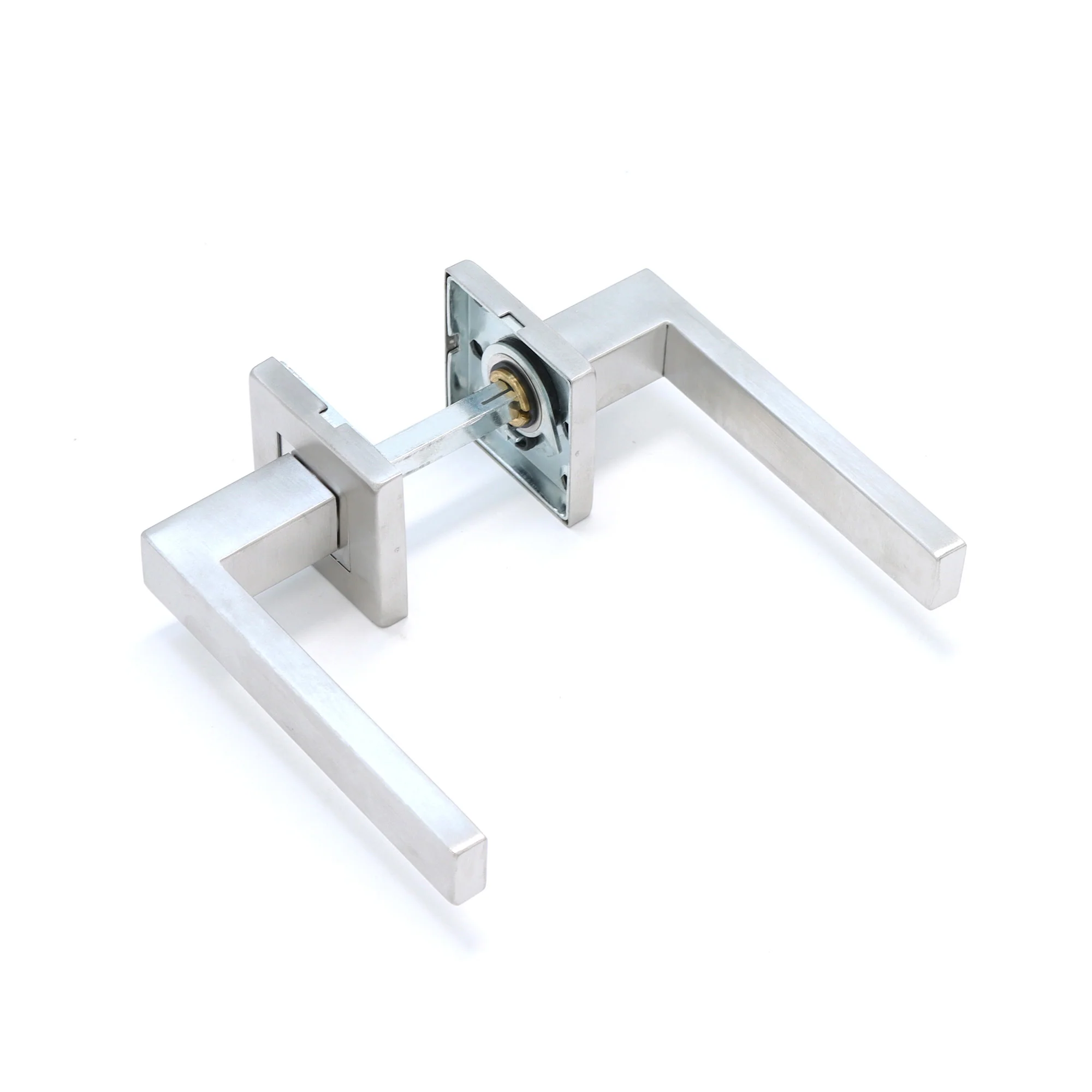 Superior Callisto Lever on Square Rose Handle Set - Satin Stainless Steel - Image 3