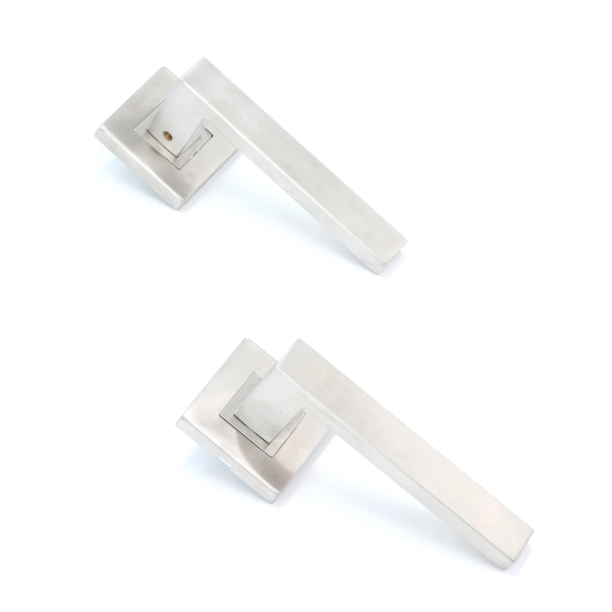 Superior Callisto Lever on Square Rose Handle Set - Satin Stainless Steel - Image 5