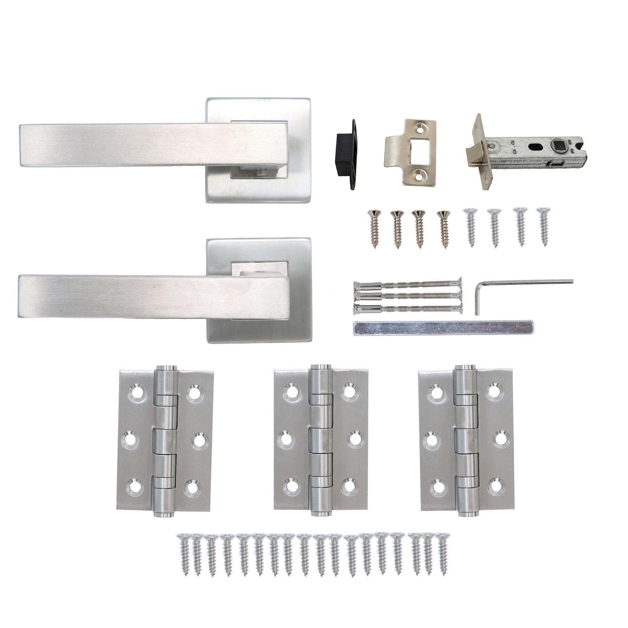 Superior Callisto Lever on Square Rose Handle Set - Satin Stainless Steel - Image 8
