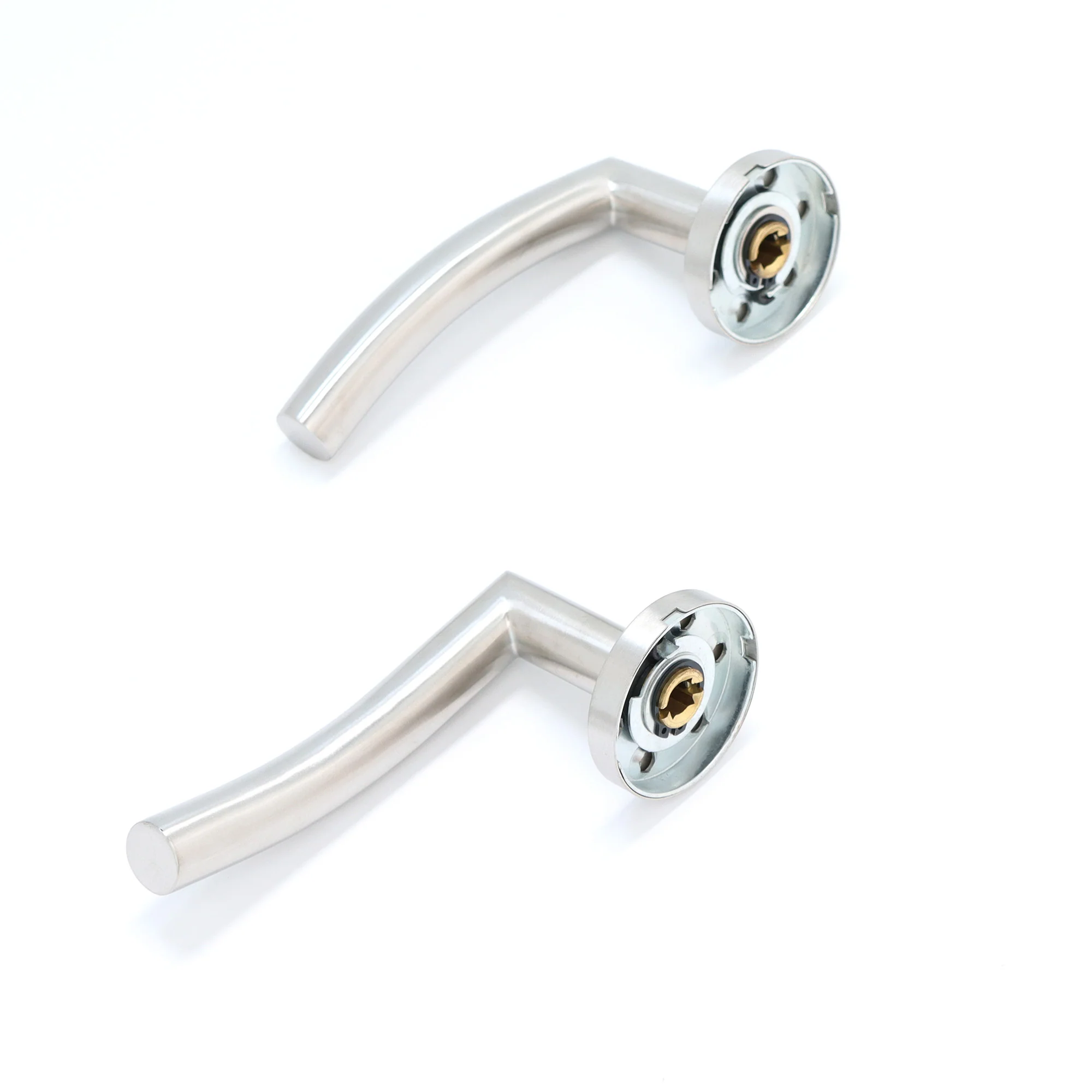 Superior Miranda Lever on Round Rose Handle Set - Satin Stainless Steel - Image 4