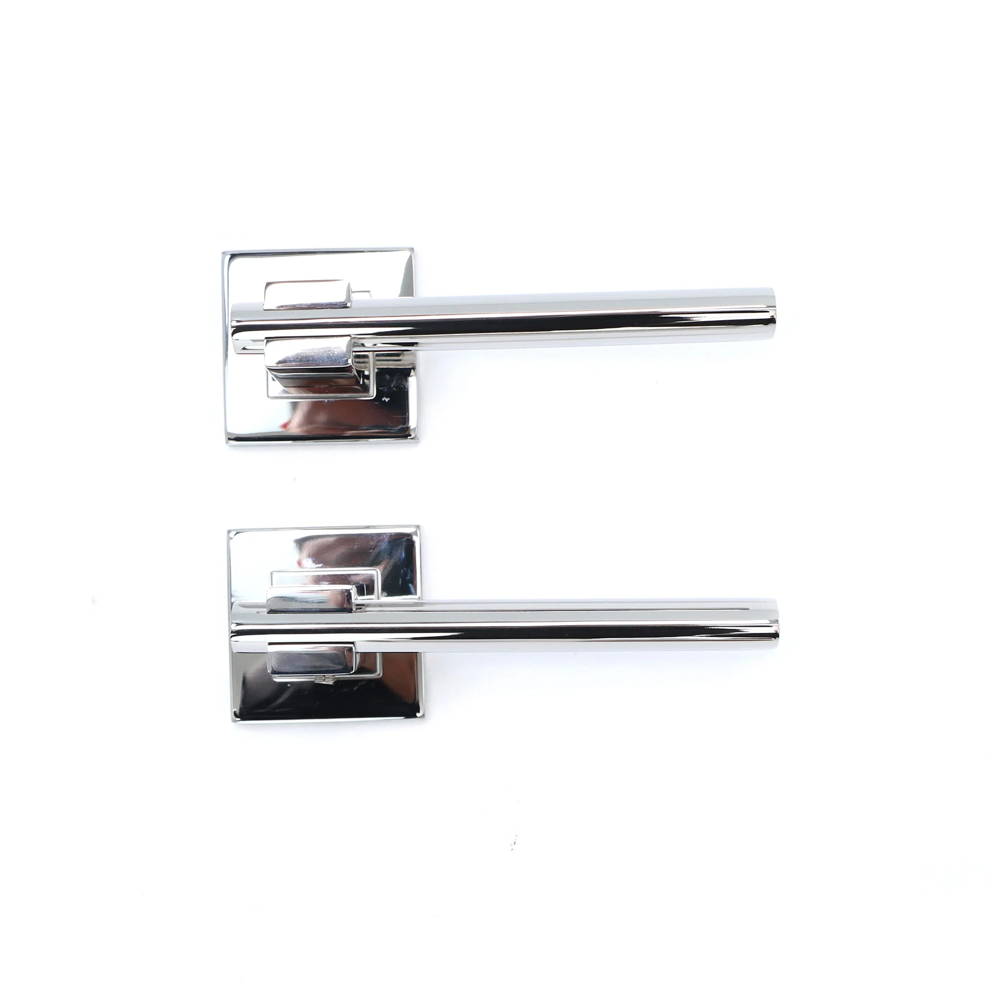 Superior Phobos Lever on Square Rose Bathroom Handle Set - Polished Stainless Steel - Image 2