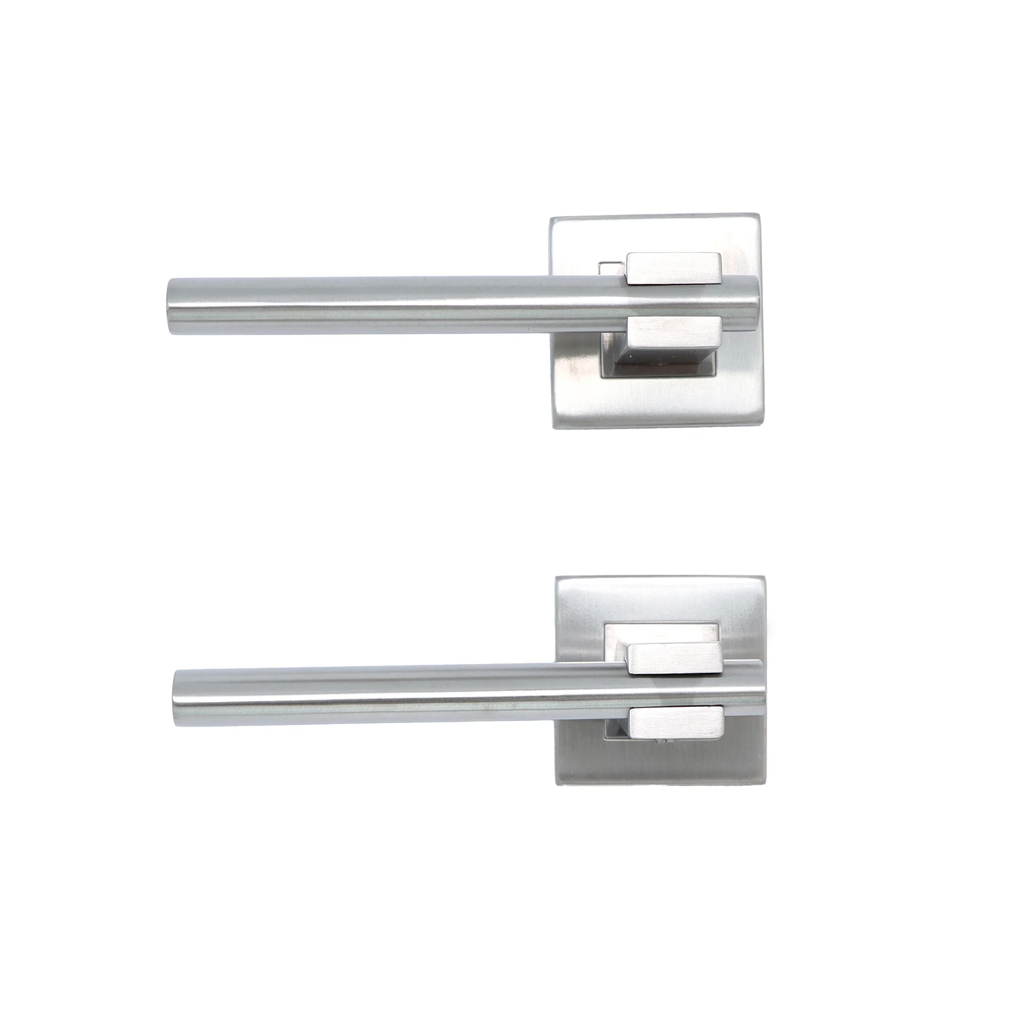 Superior Phobos Lever on Square Rose Bathroom Handle Set - Satin Stainless Steel - Image 2
