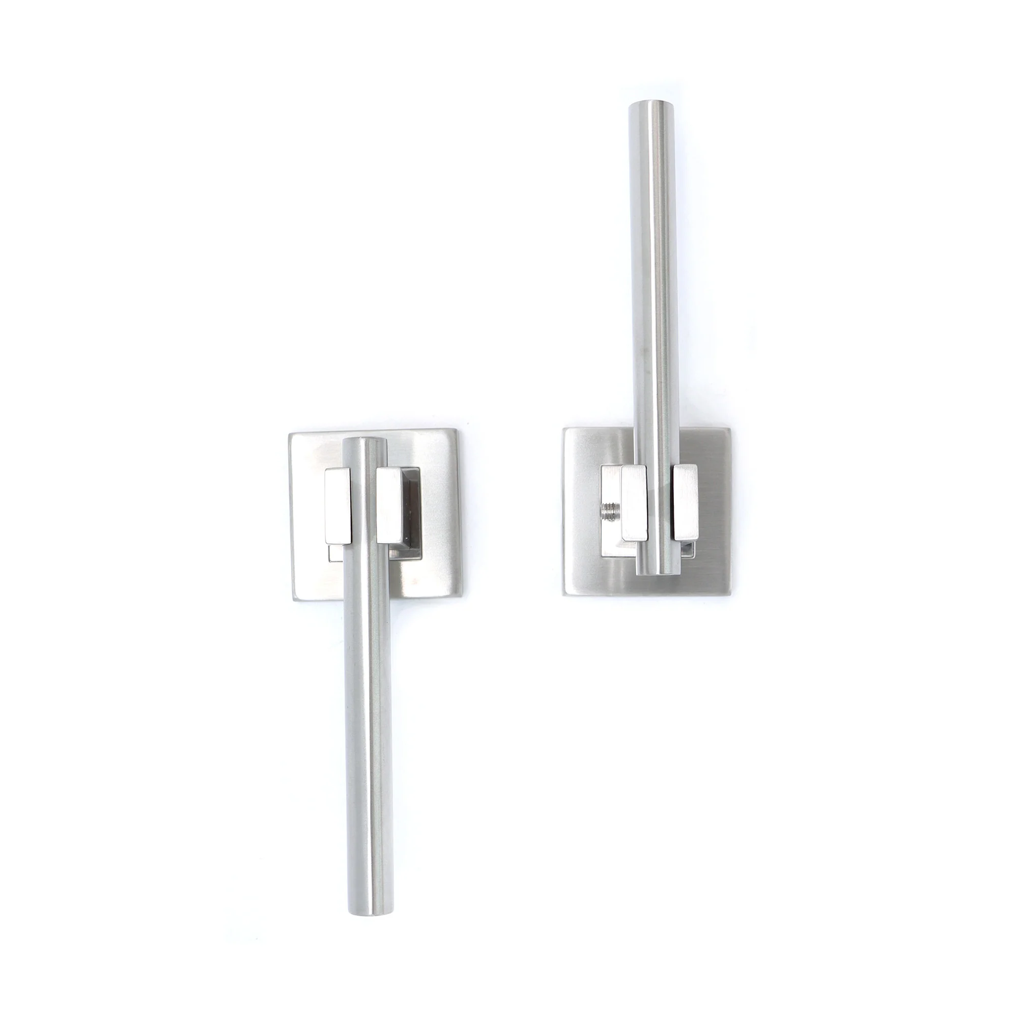 Superior Phobos Lever on Square Rose Bathroom Handle Set - Satin Stainless Steel - Image 5