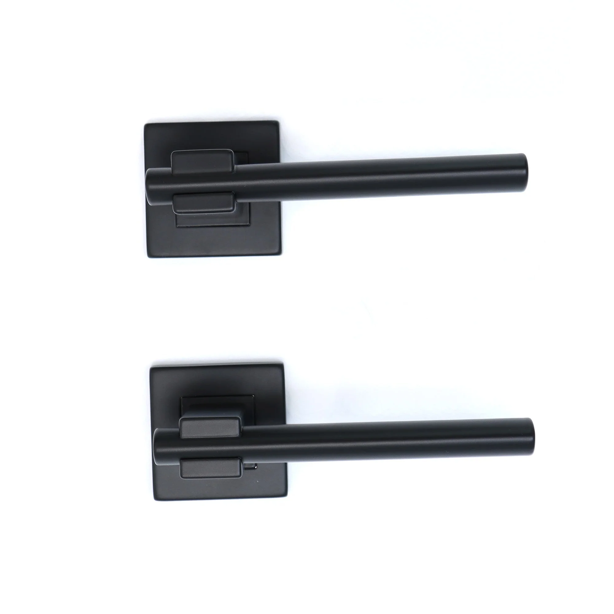 Superior Phobos Lever on Square Rose Handle Set - Matt Black