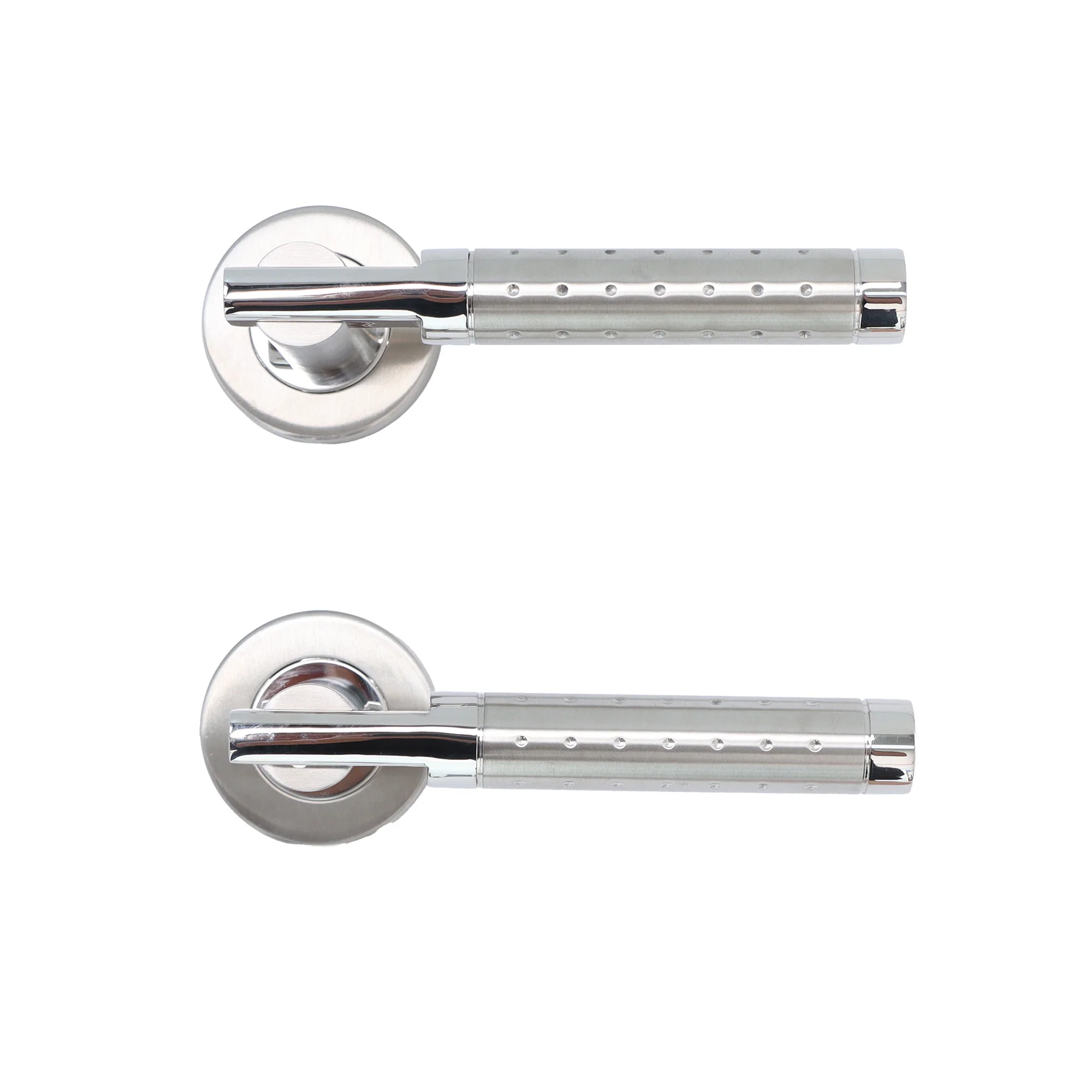 Superior Proxima Lever on Round Rose Handle Set - Polished Stainless Steel