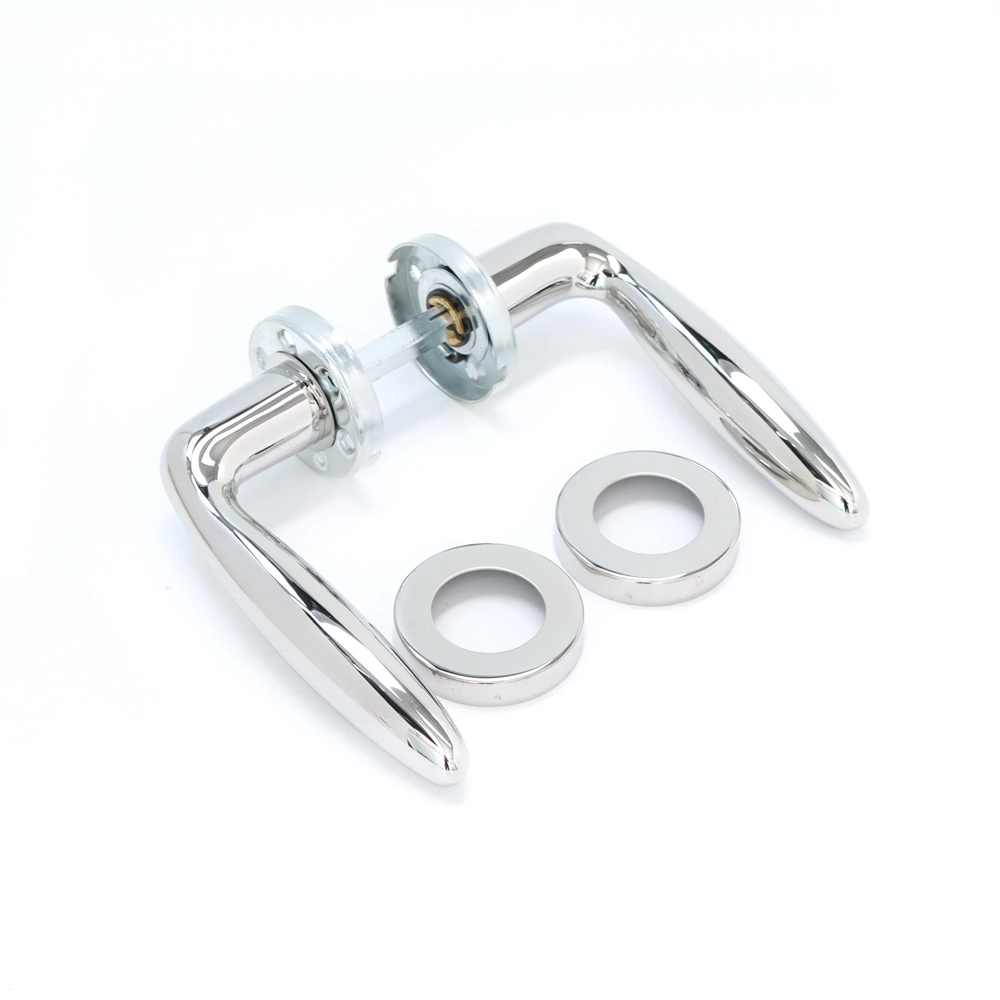 Superior Sirius Lever on Round Rose Handle Set - Polished Stainless Steel - Image 3