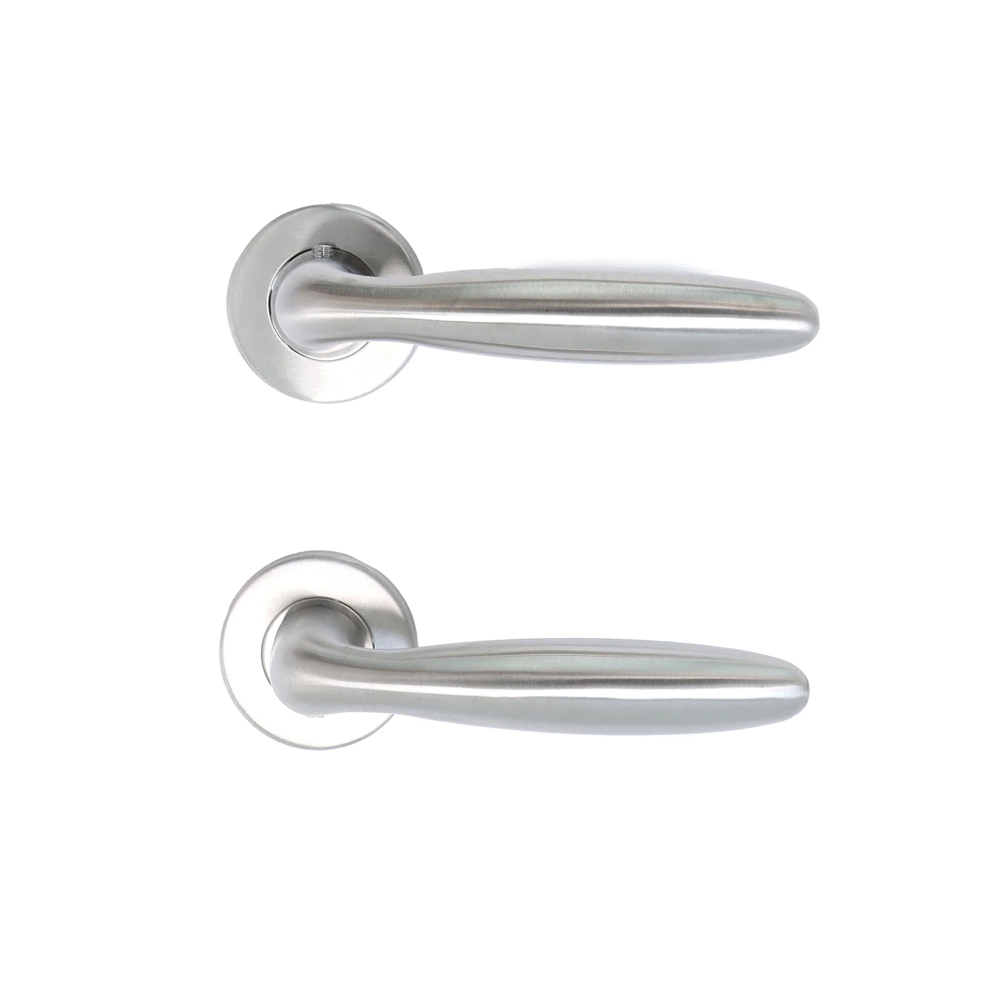 Superior Sirius Lever on Round Rose Handle Set - Satin Stainless Steel - Image 3