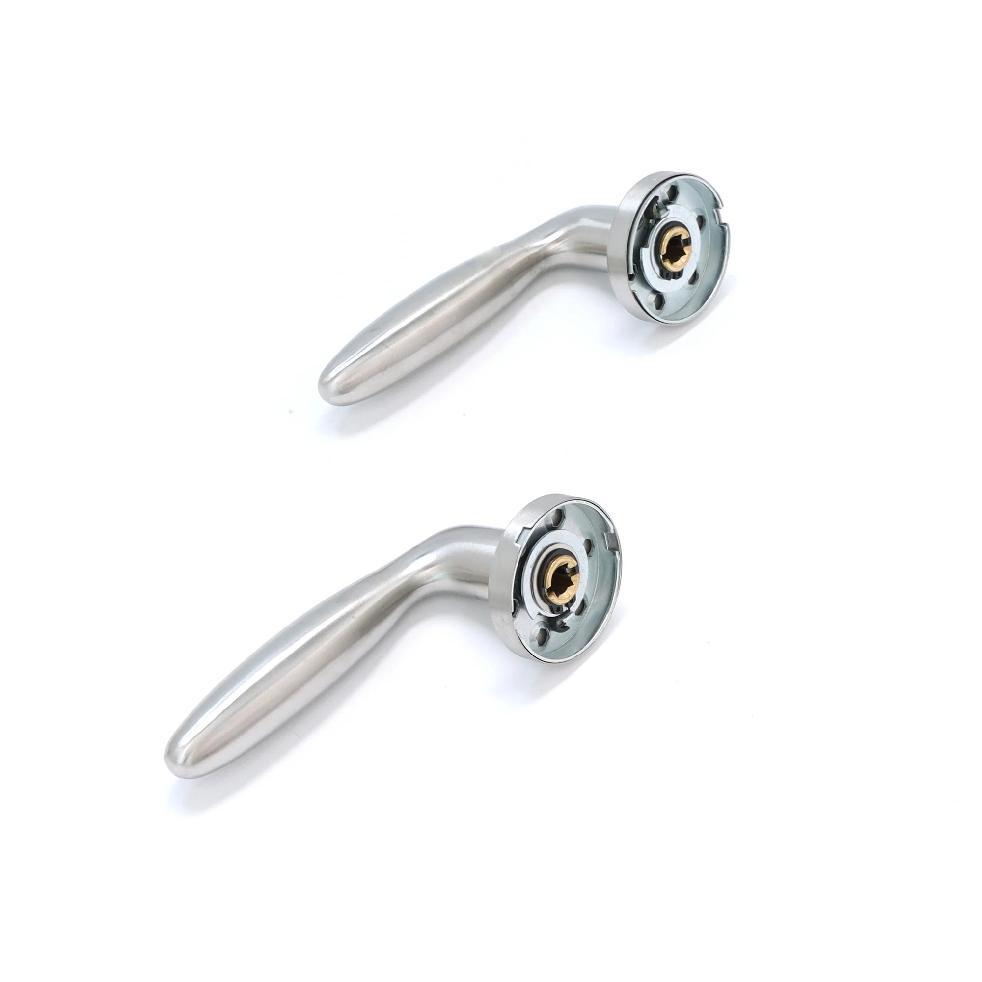 Superior Sirius Lever on Round Rose Handle Set - Satin Stainless Steel - Image 4