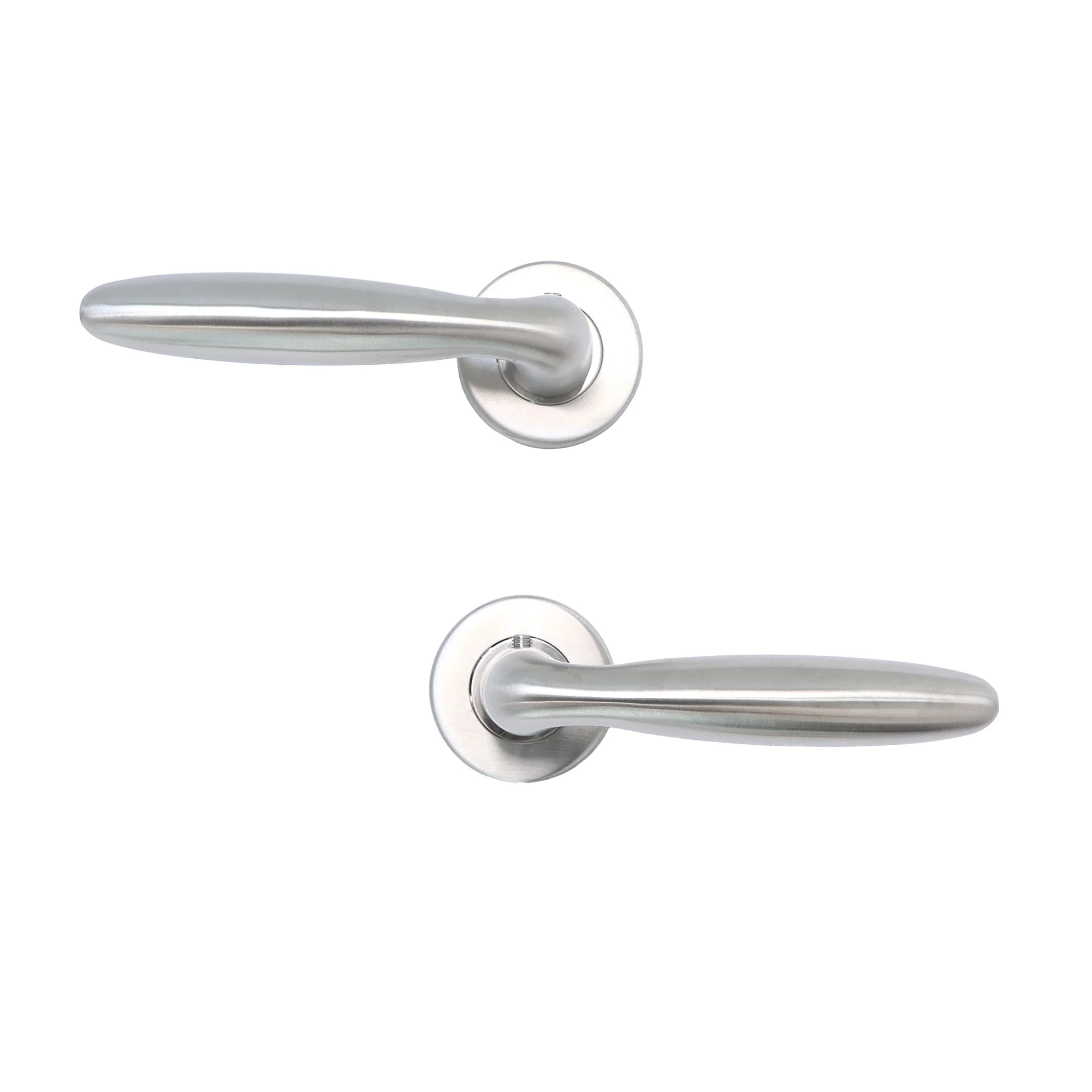 Superior Sirius Lever on Round Rose Handle Set - Satin Stainless Steel - Image 5