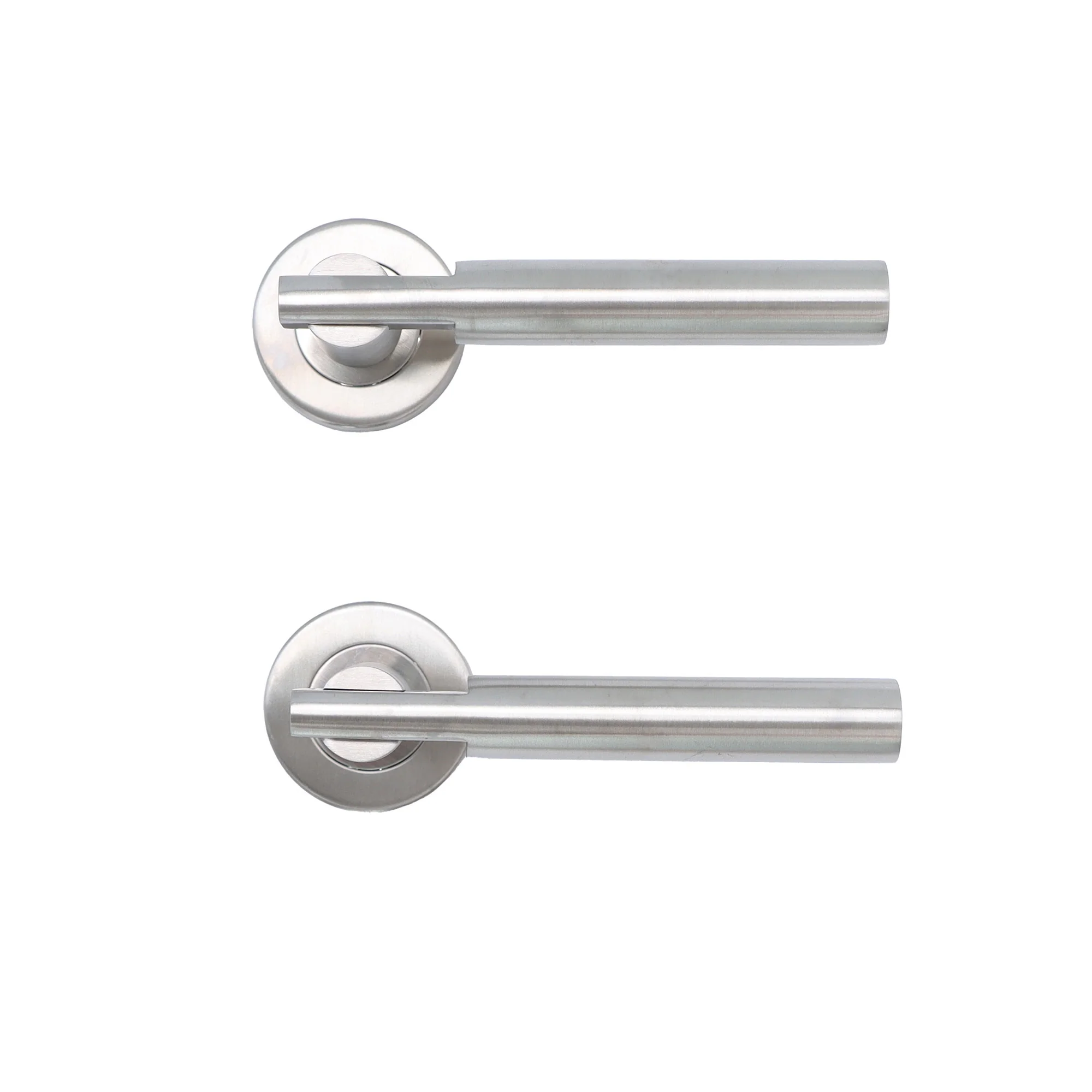 Superior Titan Lever on Round Rose Bathroom Handle Set - Satin Stainless Steel - Image 3
