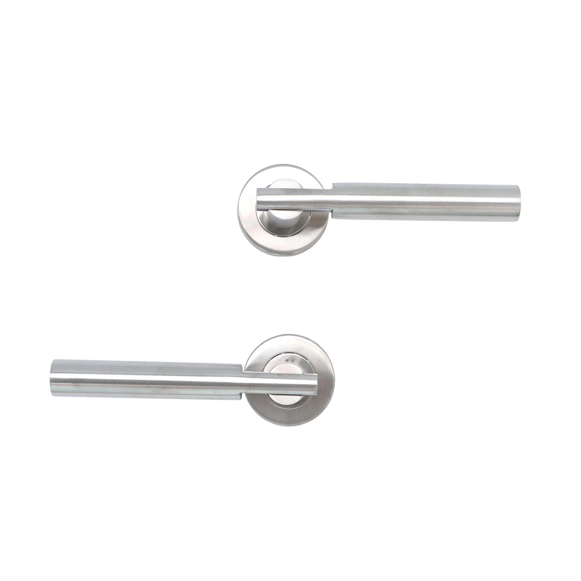Superior Titan Lever on Round Rose Bathroom Handle Set - Satin Stainless Steel - Image 5