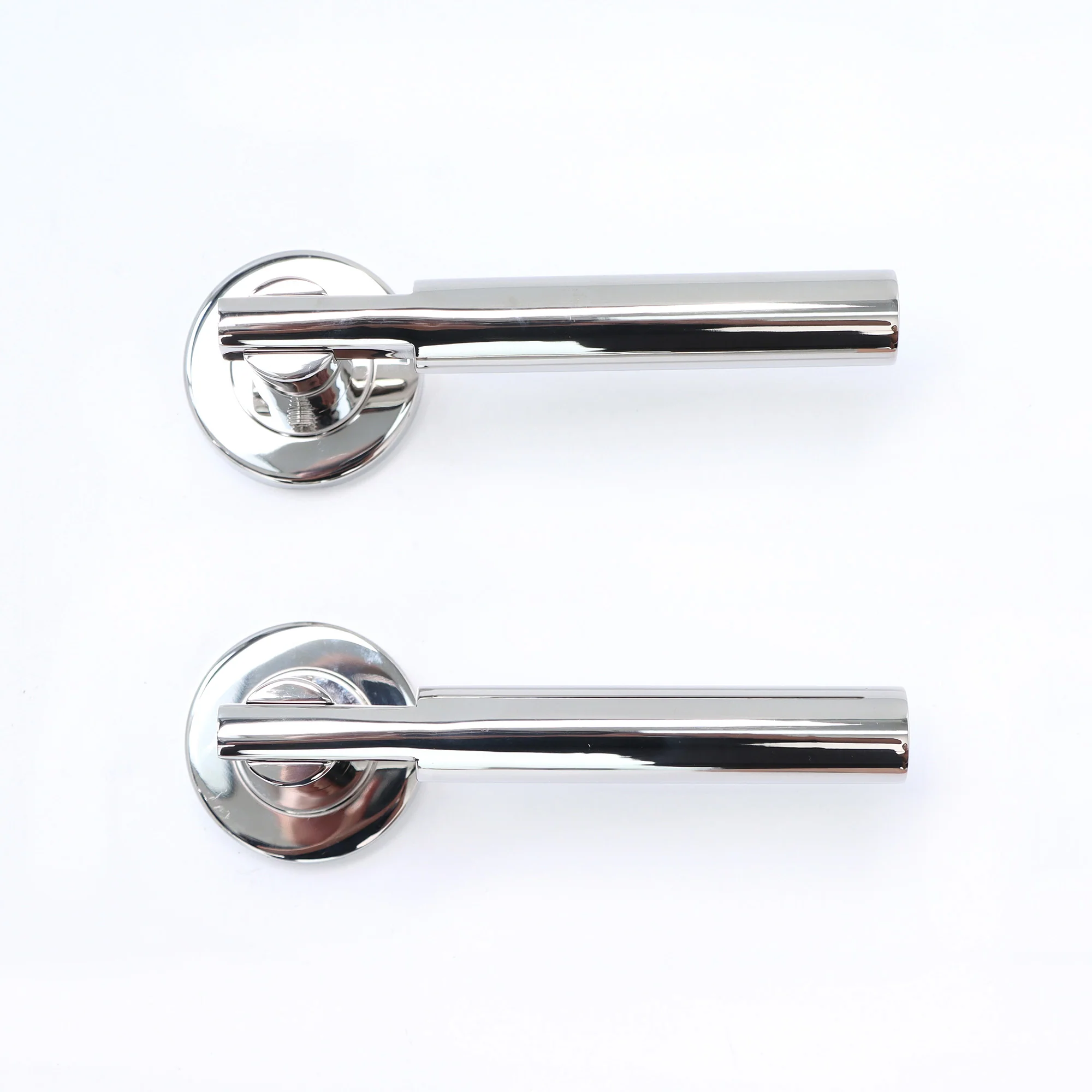 Superior Titan Lever on Round Rose Handle Set - Polished Stainless Steel