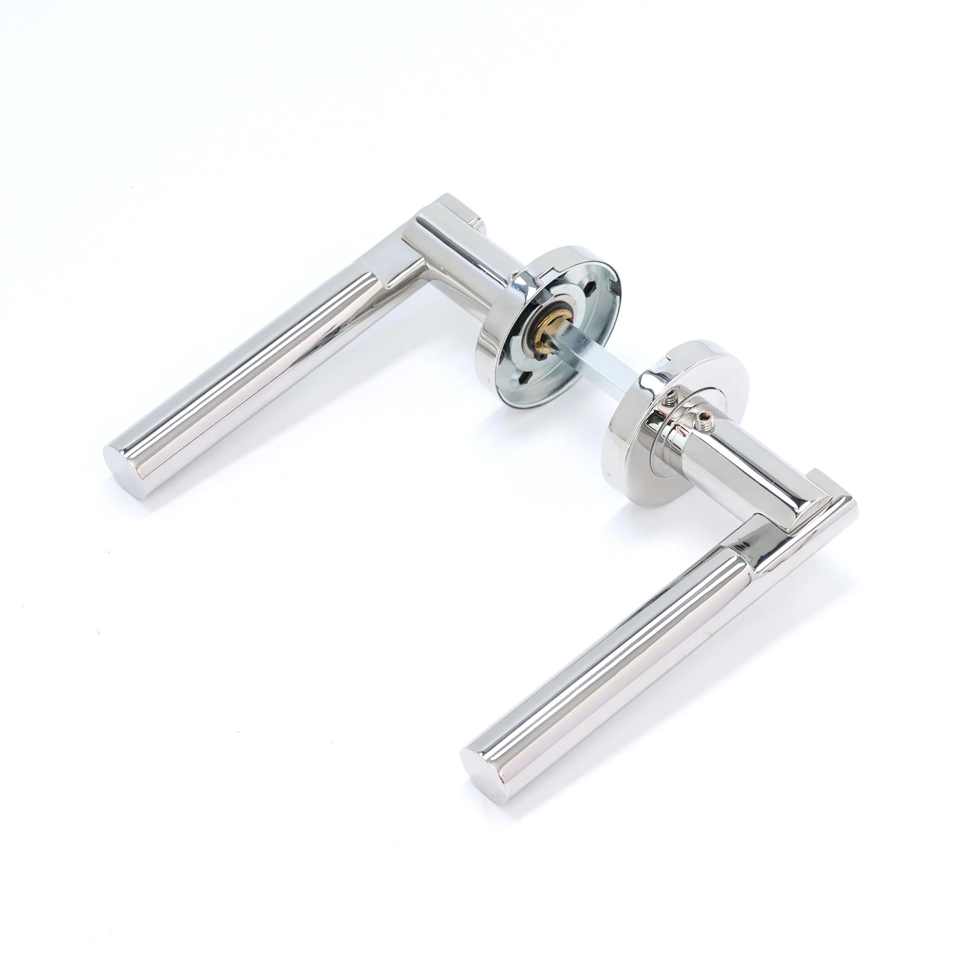 Superior Titan Lever on Round Rose Handle Set - Polished Stainless Steel - Image 4