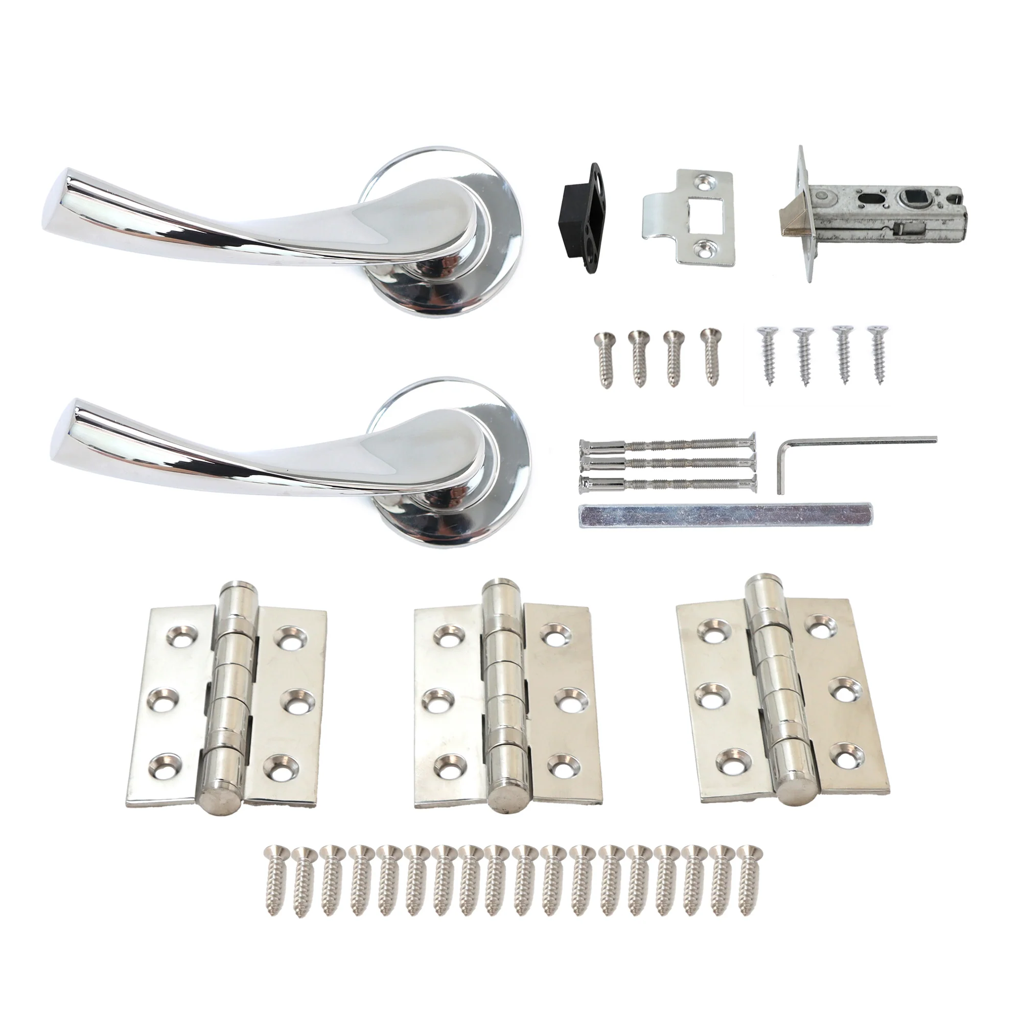 Superior Vega Lever on Round Rose Handle Set - Polished Stainless Steel - Image 3